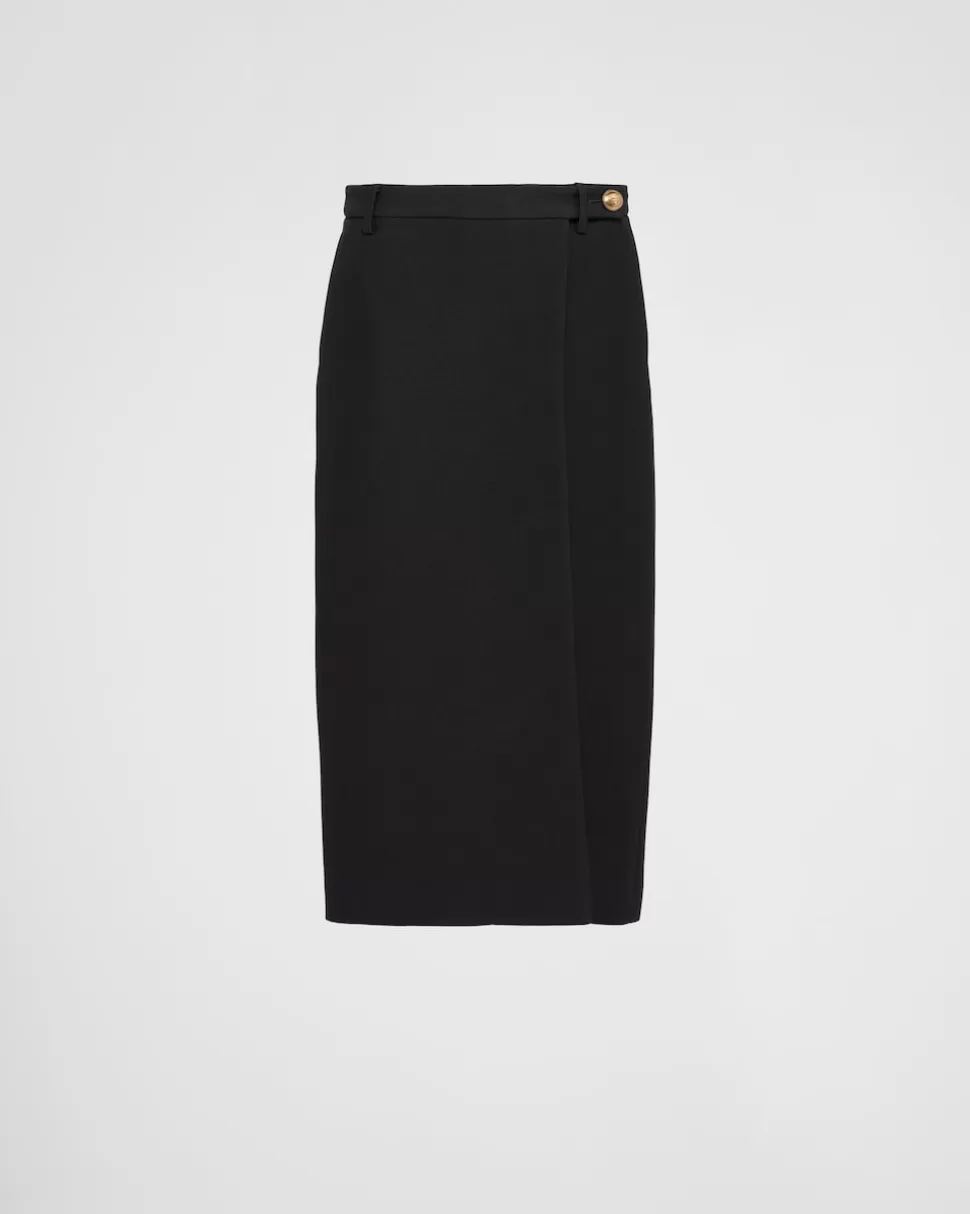 Prada Falda Midi De Tricotina^Mujer FALDAS