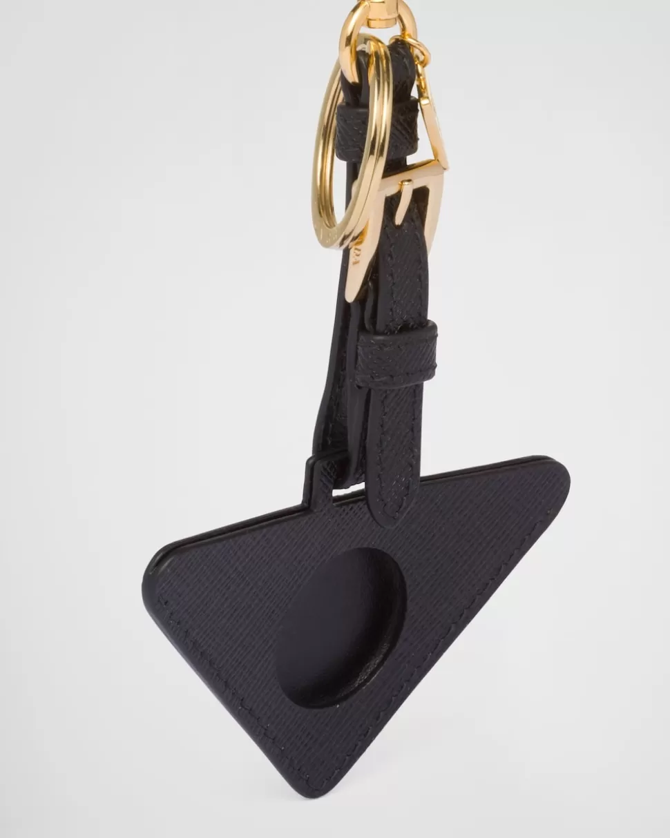 Prada Funda Para Airtag De Piel Saffiano^Mujer ACCESORIOS TECNOLÓGICOS Y LLAVEROS