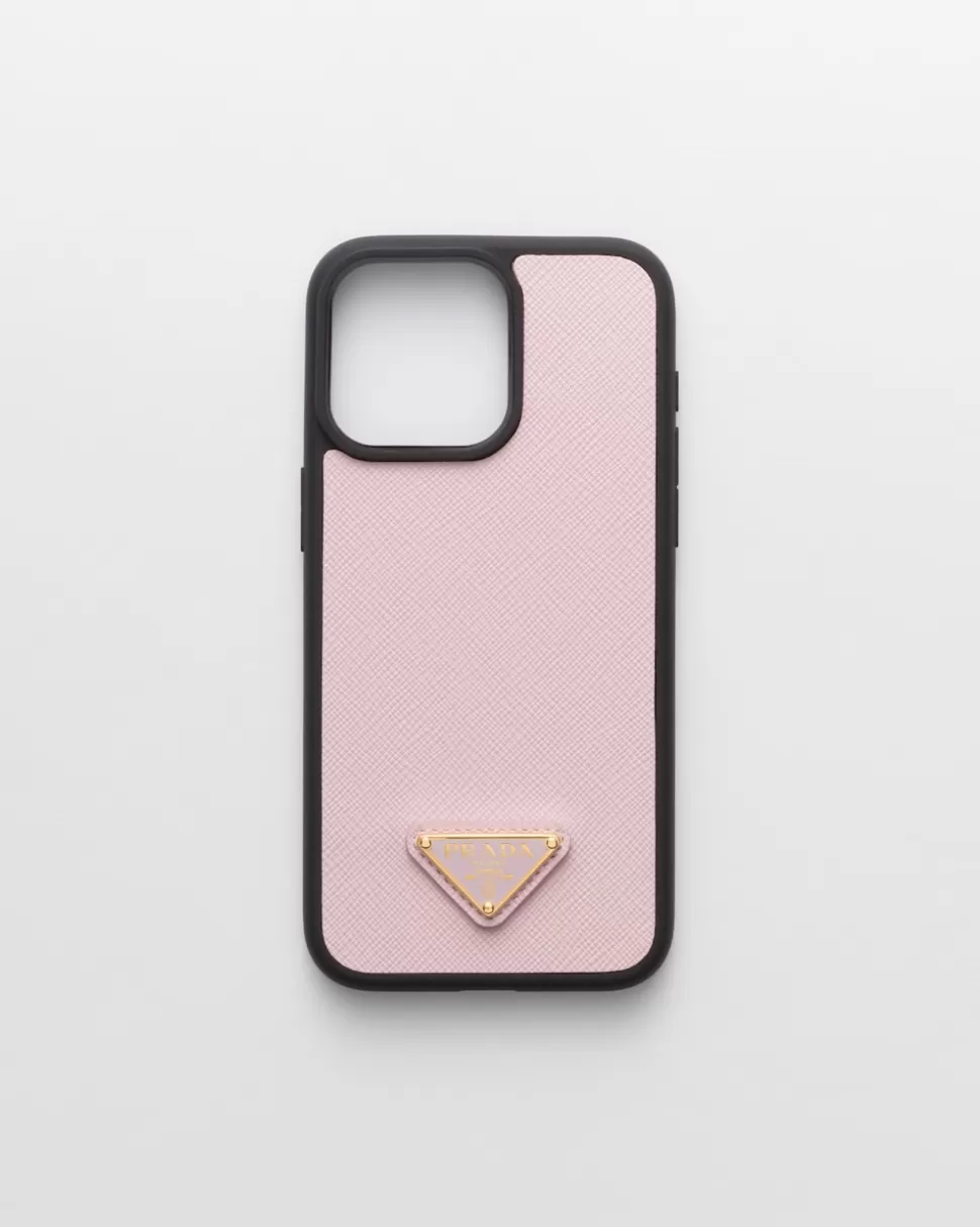 Prada Funda Para Iphone 15 Pro Max De Piel Saffiano^Mujer ACCESORIOS TECNOLÓGICOS Y LLAVEROS