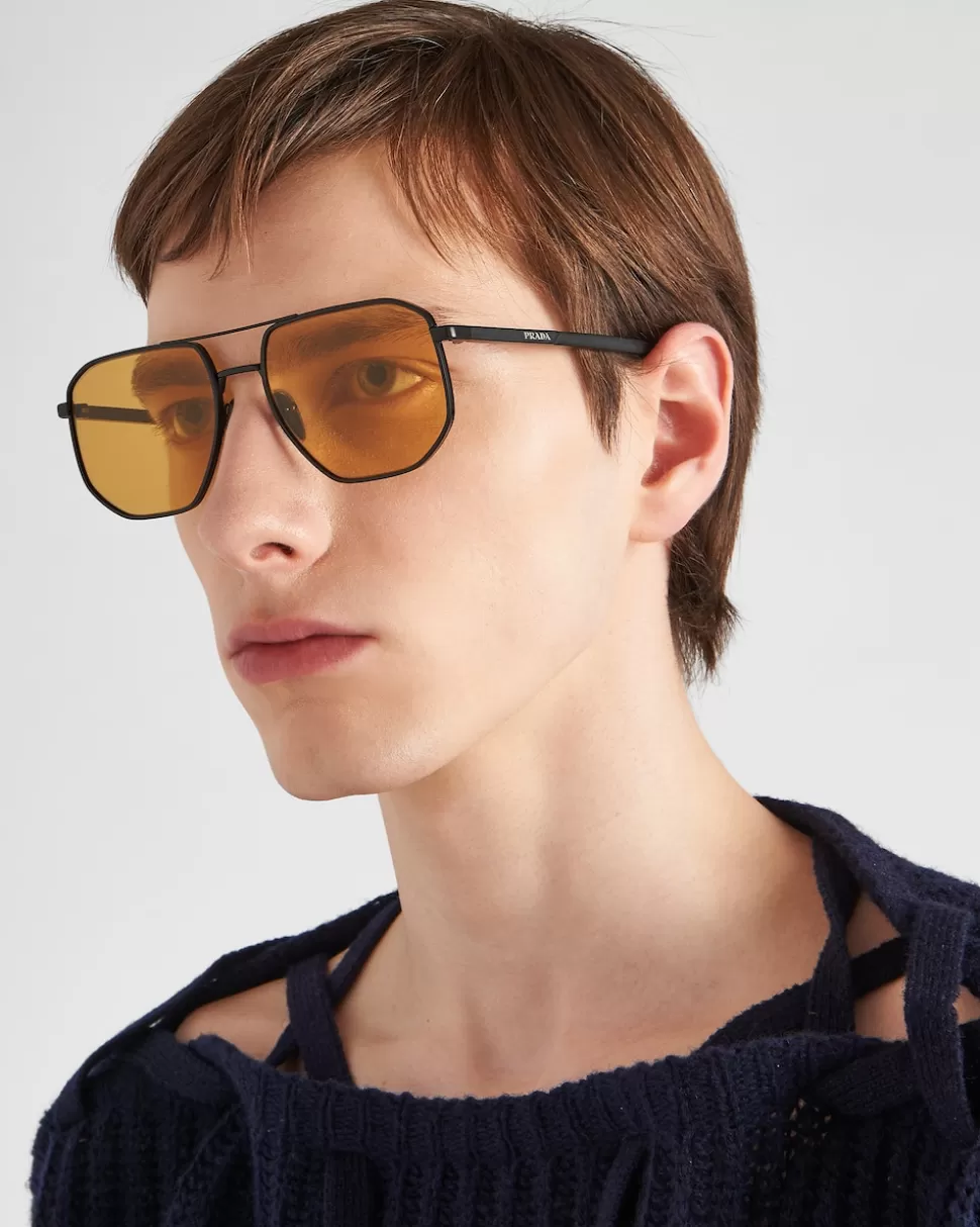 Prada Gafas De Sol Con Logo ^Hombre GAFAS DE SOL
