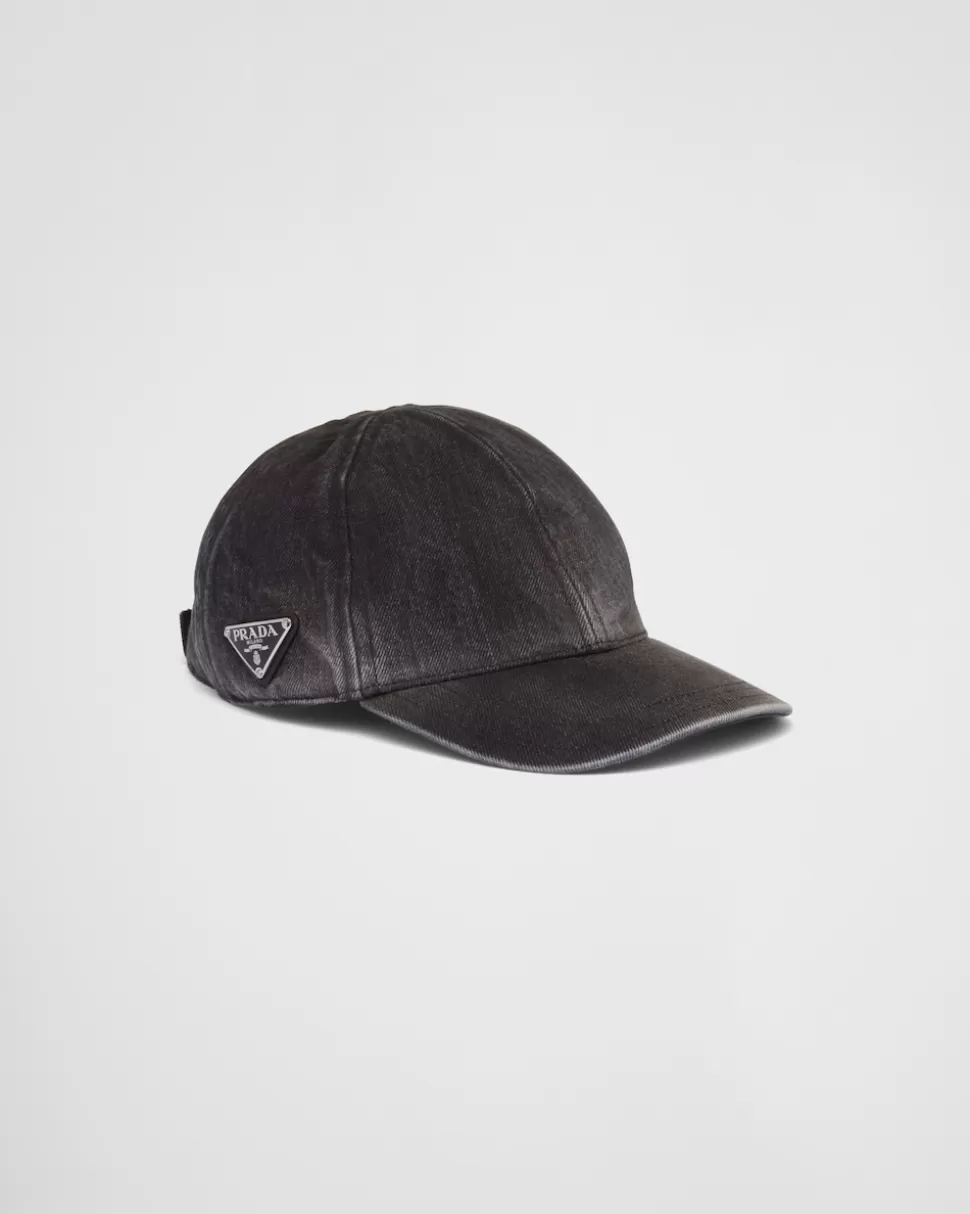 Prada Gorra De Béisbol En Tejido Vaquero^Mujer SOMBREROS Y GUANTES