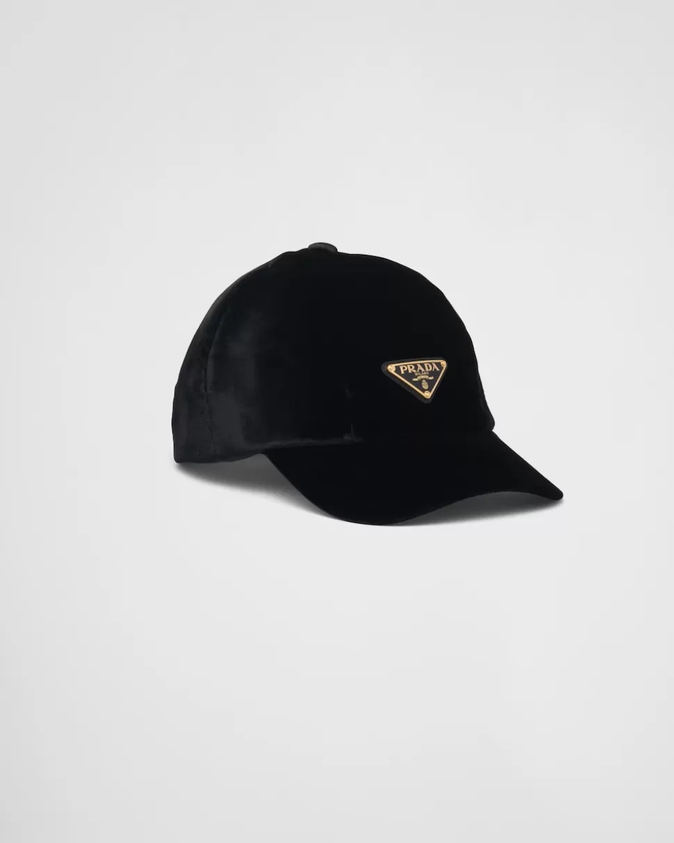 Prada Gorra De Terciopelo^Mujer SOMBREROS Y GUANTES