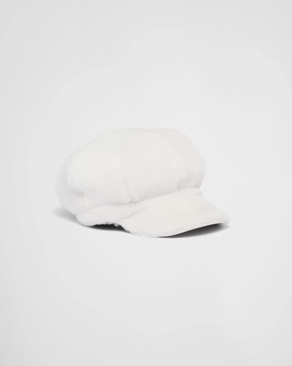 Prada Gorra Tipo Gatsby De Borreguillo^Mujer SOMBREROS Y GUANTES