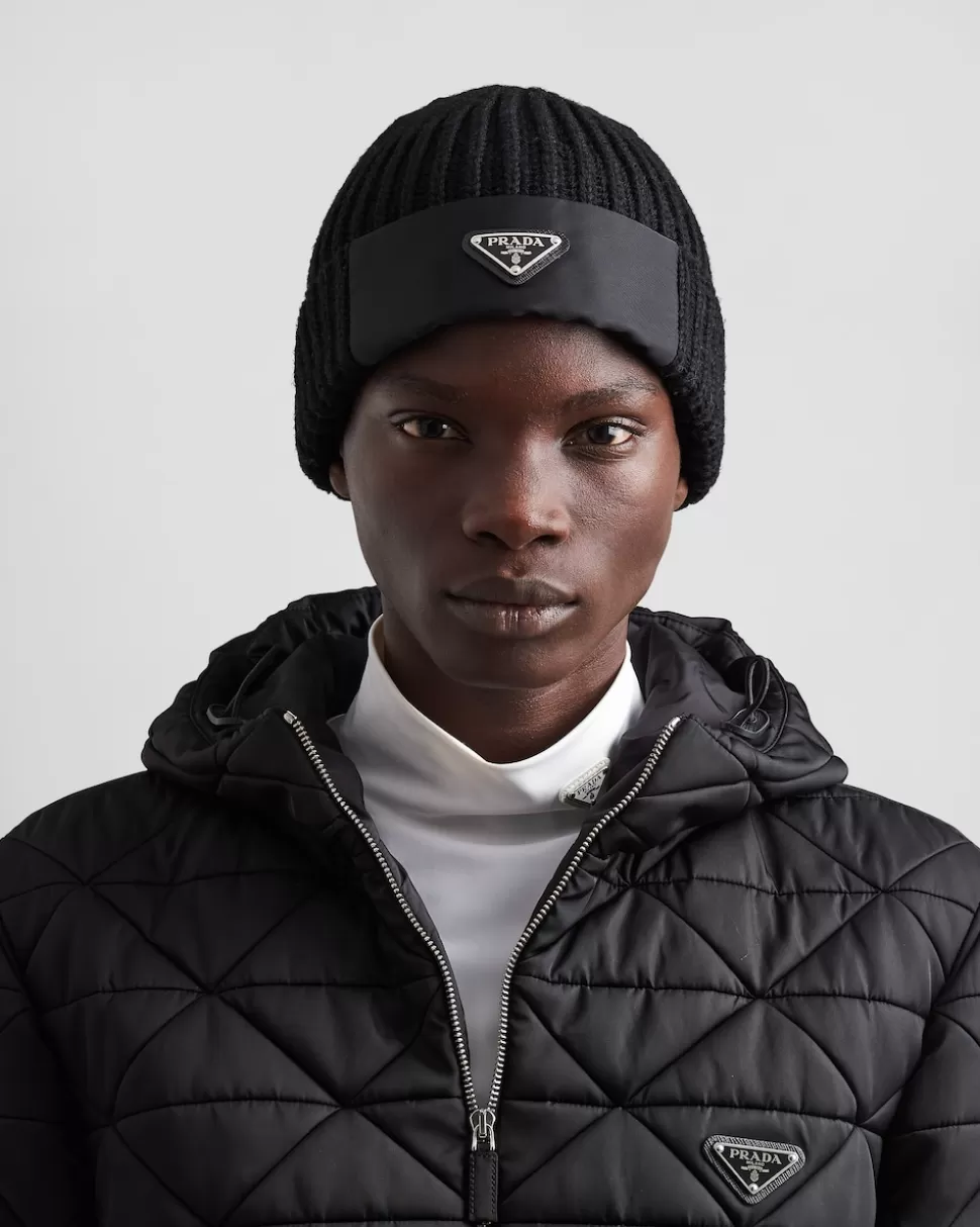 Prada Gorro De Gabardina De Re-nylon Y Lana^Hombre SOMBREROS Y GUANTES