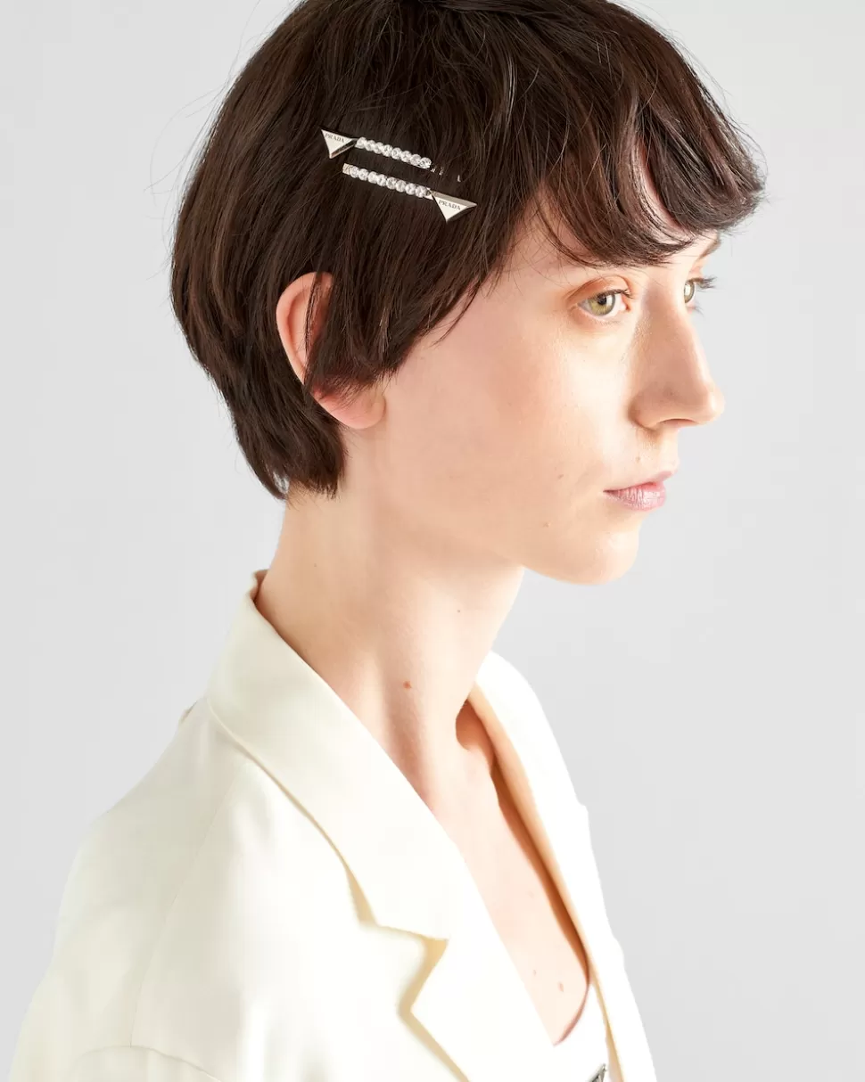 Prada Horquilla De Latón Adornada^Mujer DIADEMAS Y ACCESORIOS PARA EL PELO