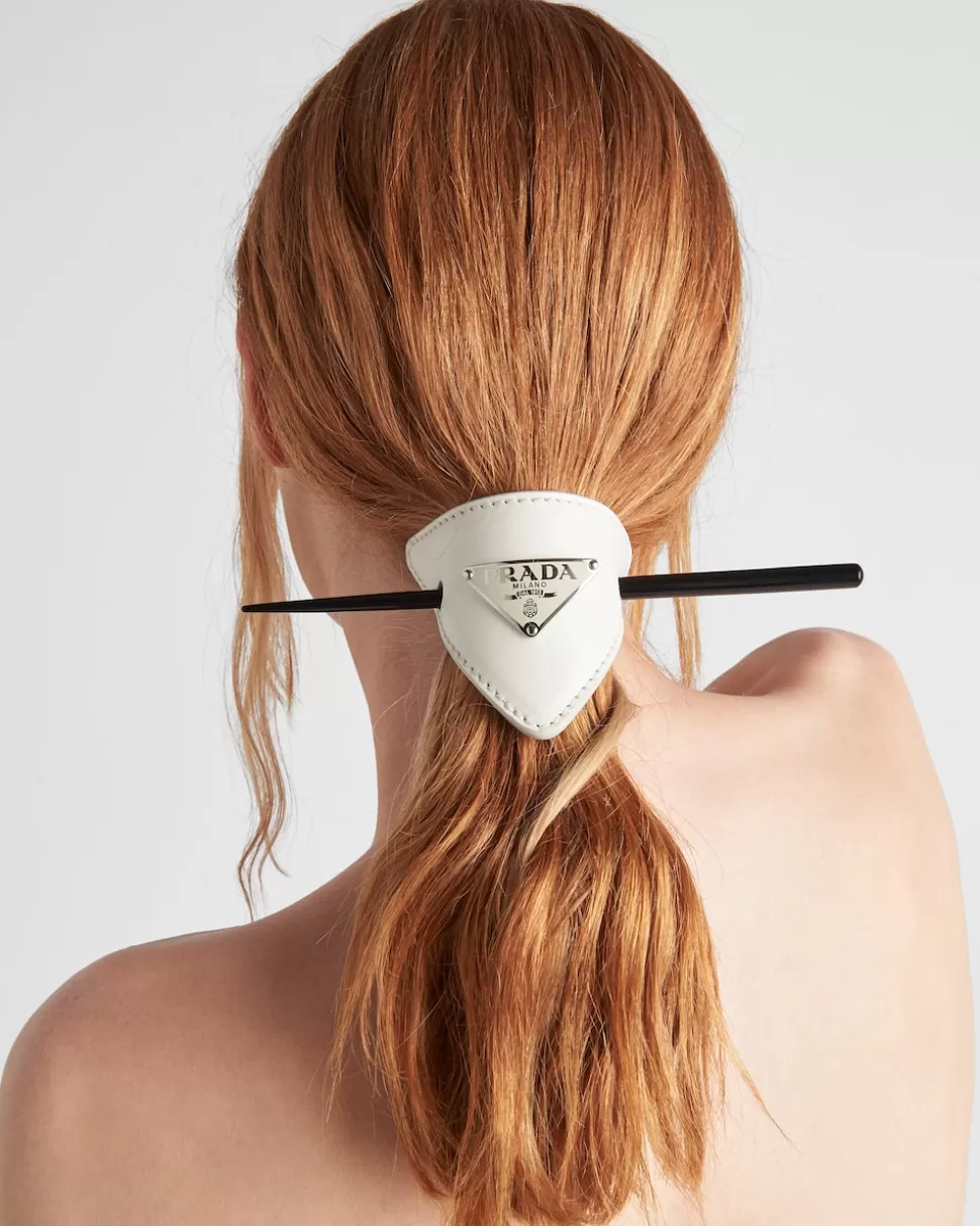 Prada Horquilla Para El Cabello De Piel^Mujer DIADEMAS Y ACCESORIOS PARA EL PELO