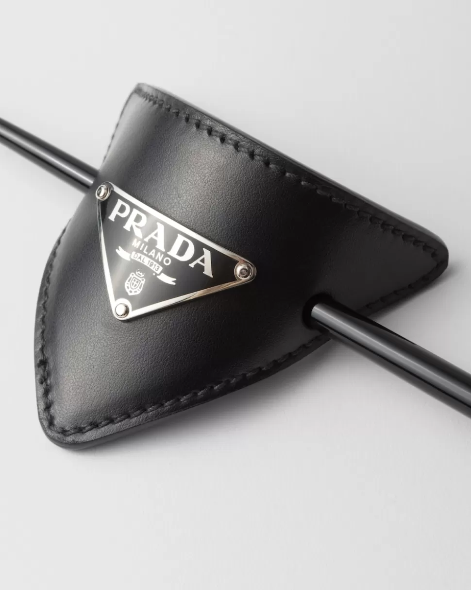 Prada Horquilla Para El Cabello De Piel^Mujer DIADEMAS Y ACCESORIOS PARA EL PELO