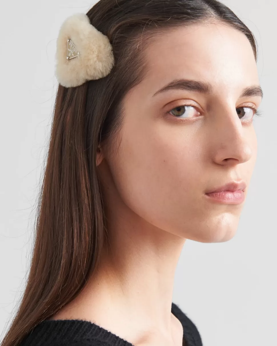 Prada Horquilla Para El Pelo De Piel Vuelta^Mujer DIADEMAS Y ACCESORIOS PARA EL PELO
