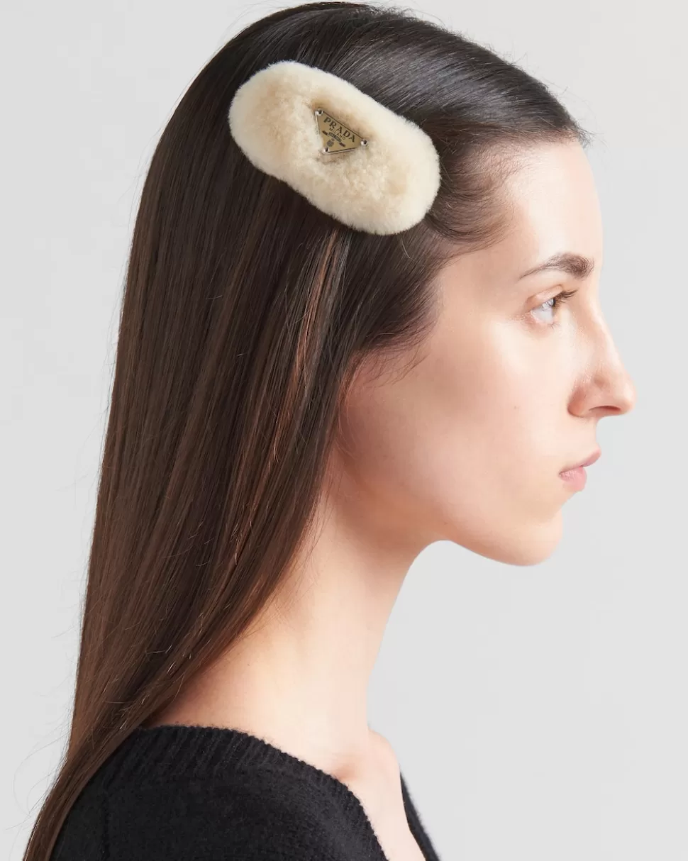 Prada Horquilla Para El Pelo De Piel Vuelta^Mujer DIADEMAS Y ACCESORIOS PARA EL PELO