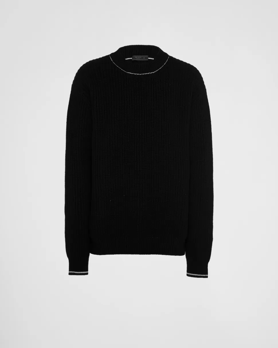 Prada Jersey Con Cuello Redondo De Cachemir^Hombre TEJIDOS DE PUNTO