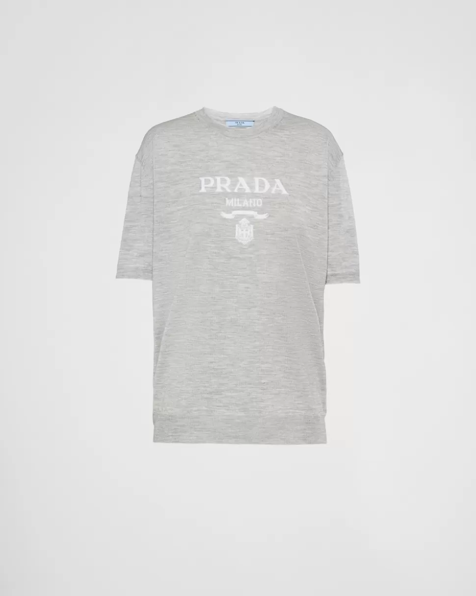 Prada Jersey Con Cuello Redondo De Cachemir^Mujer TEJIDOS DE PUNTO