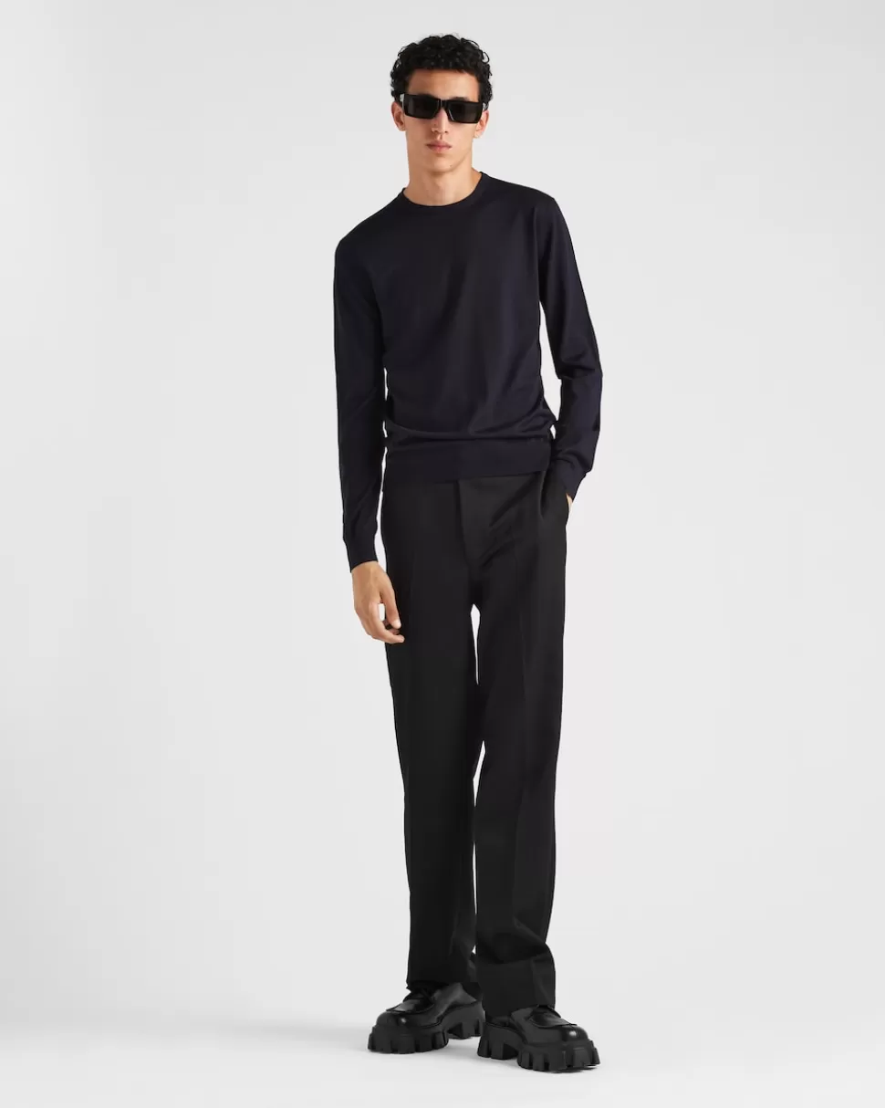 Prada Jersey Con Cuello Redondo De Lana De Estambre^Hombre TEJIDOS DE PUNTO