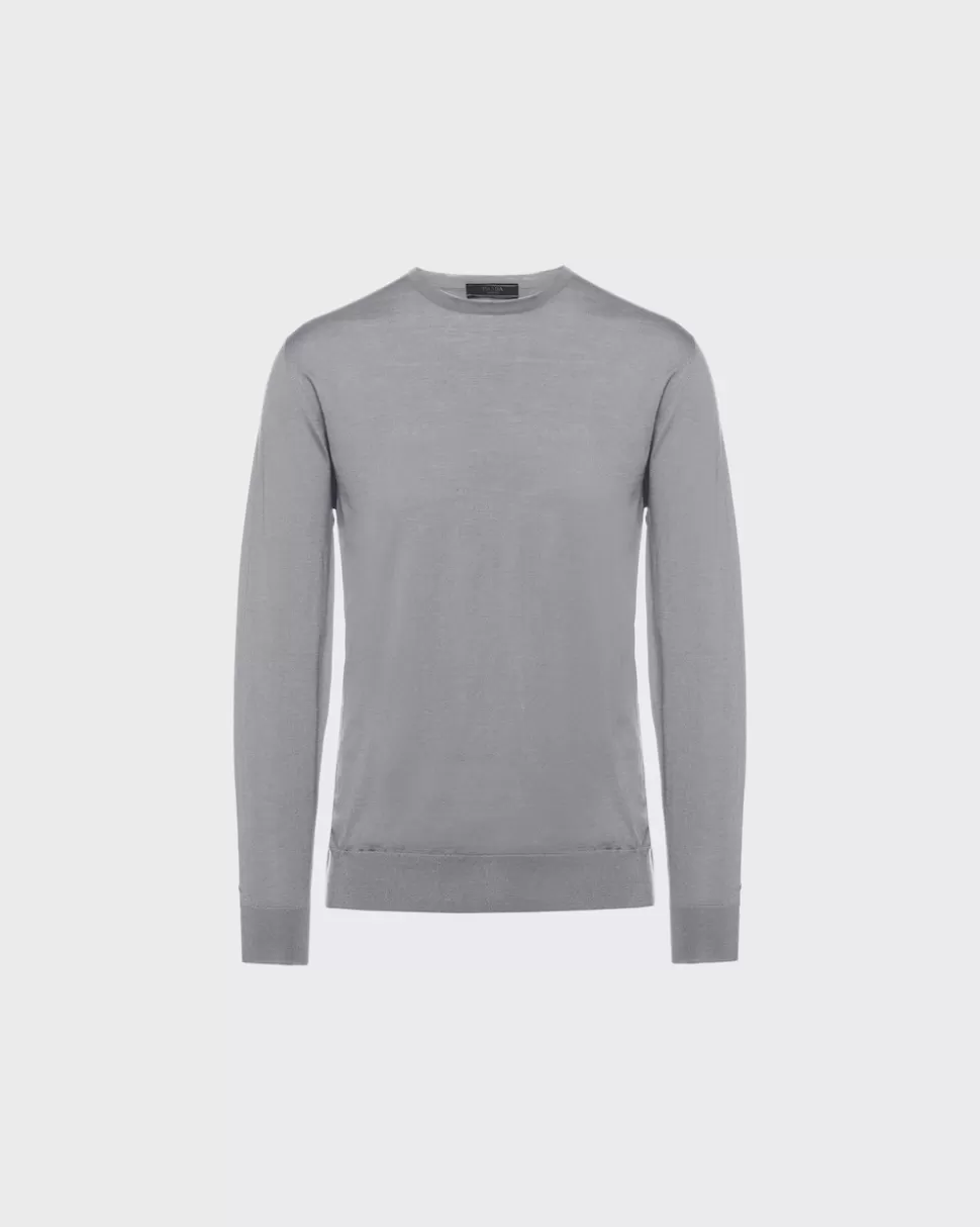 Prada Jersey Con Cuello Redondo De Lana De Estambre^Hombre TEJIDOS DE PUNTO