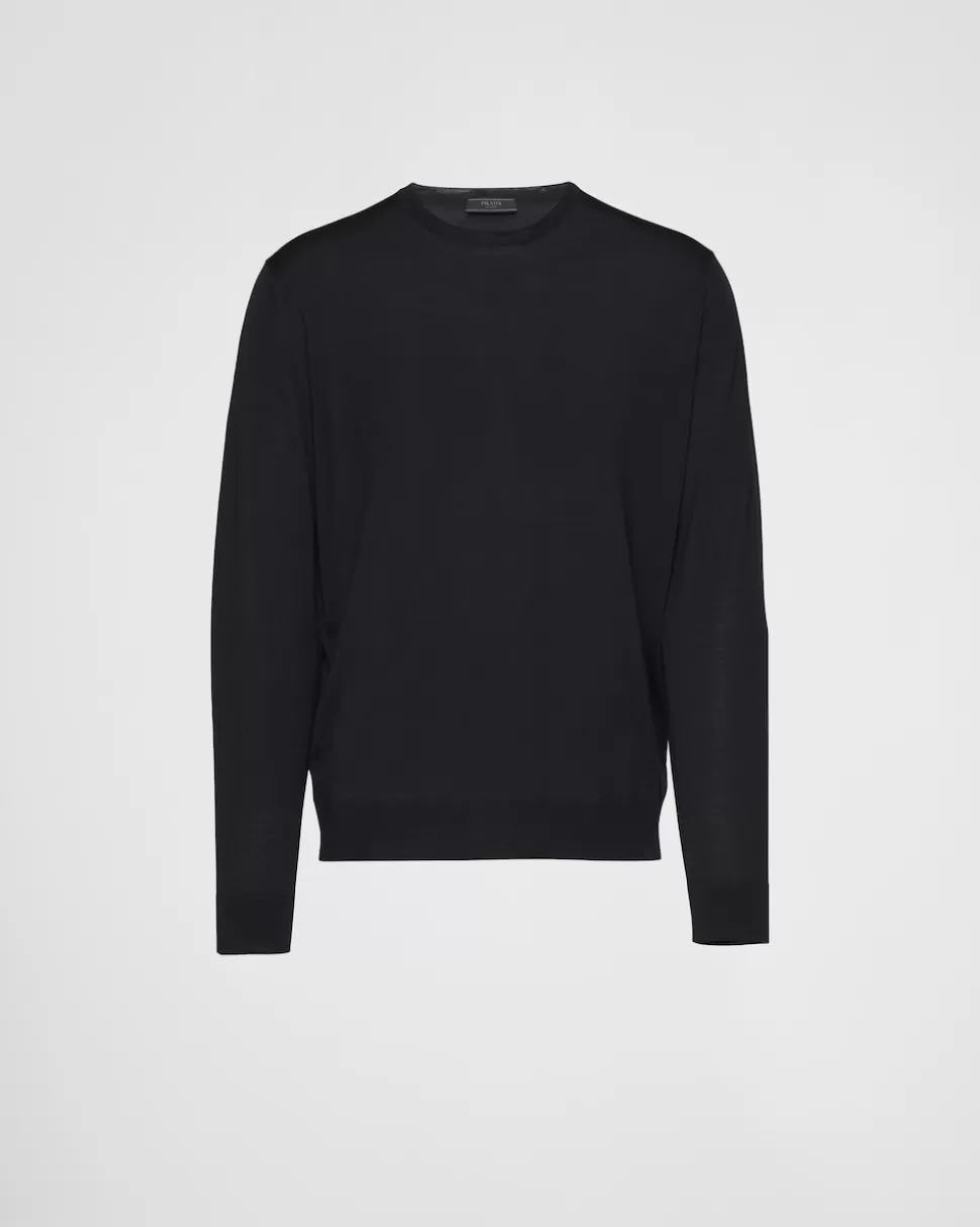 Prada Jersey Con Cuello Redondo De Lana De Estambre^Hombre TEJIDOS DE PUNTO