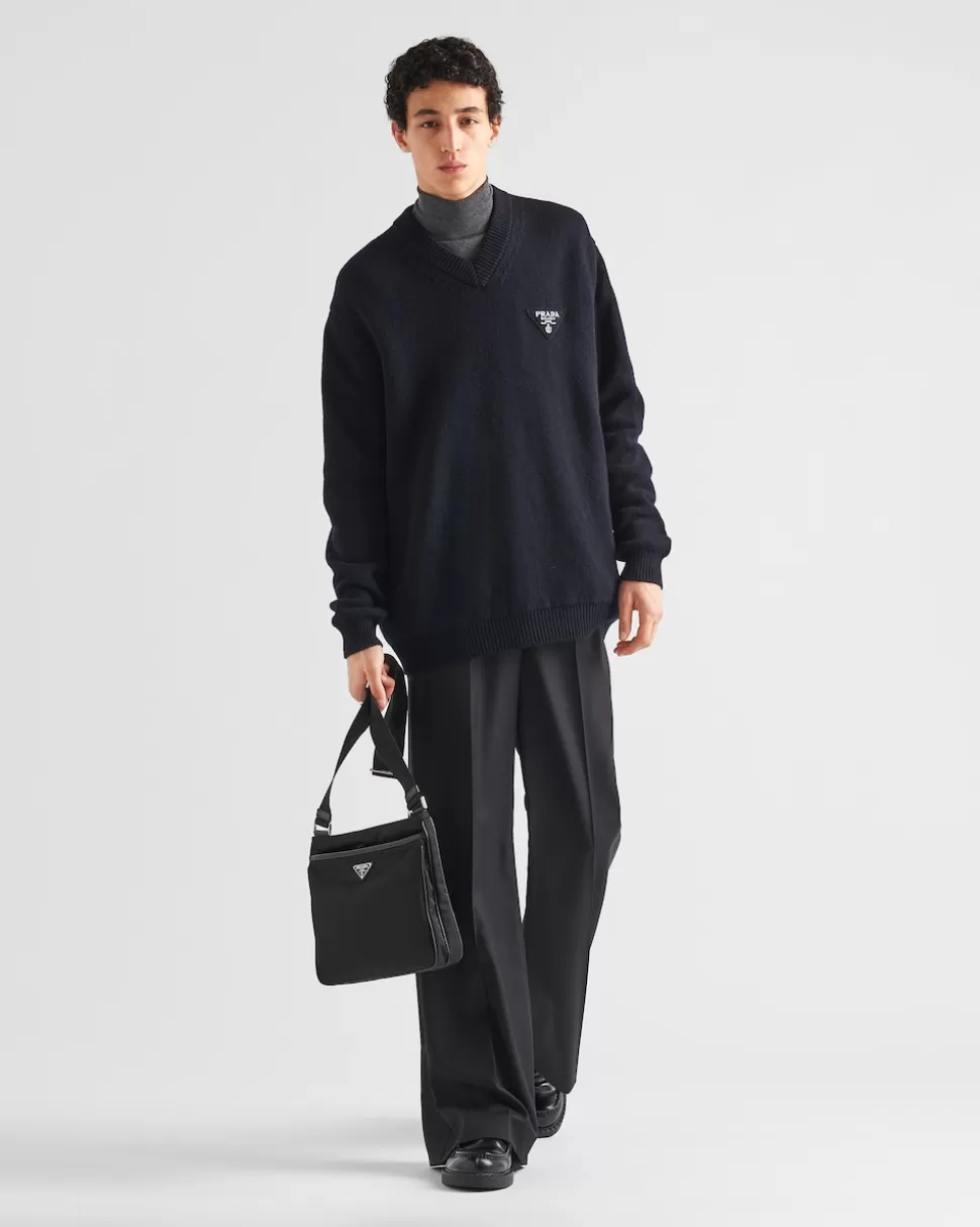 Prada Jersey De Cachemir Con Cuello De Pico^Hombre TEJIDOS DE PUNTO