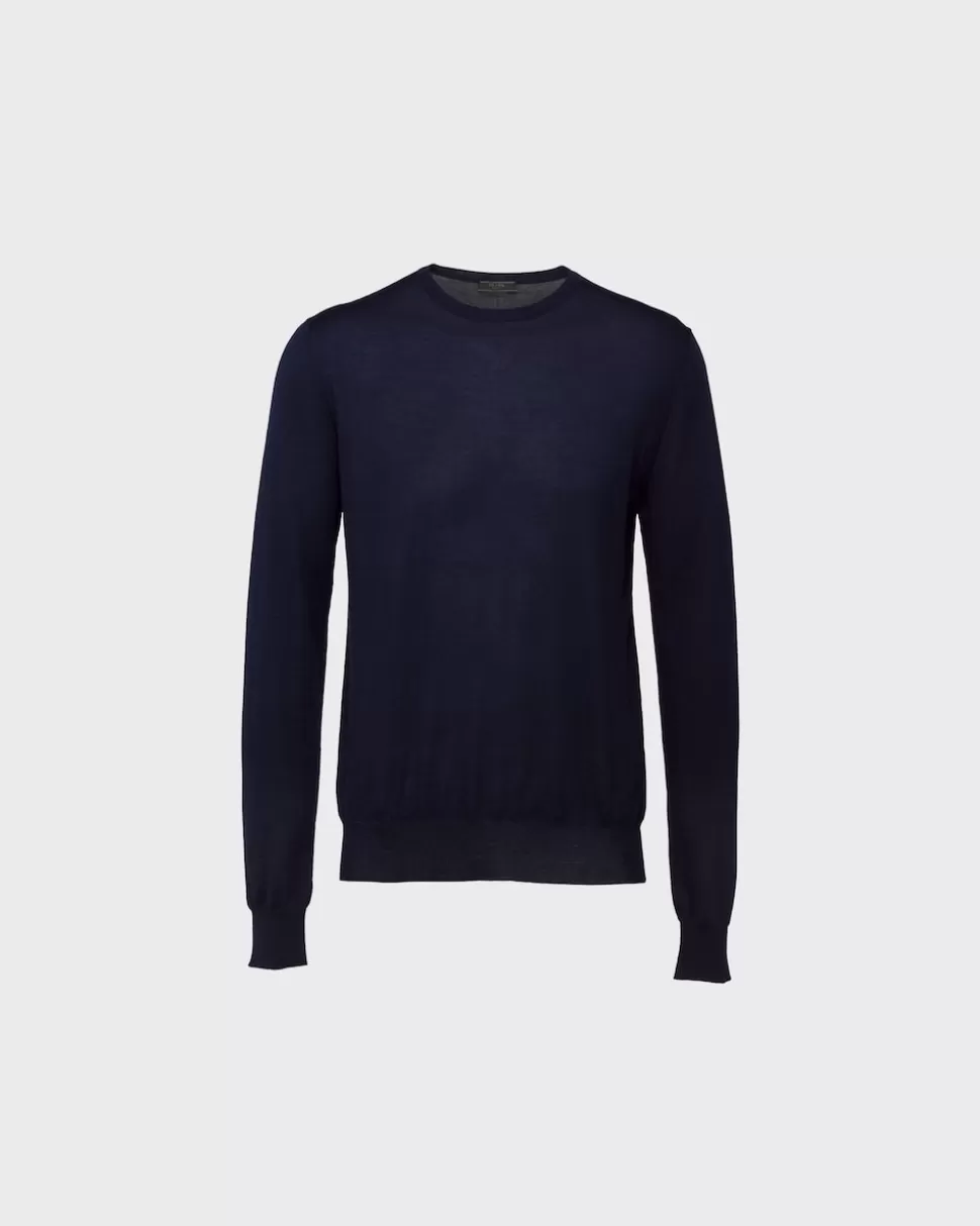 Prada Jersey De Cachemir Suave Con Cuello Redondo^Hombre TEJIDOS DE PUNTO