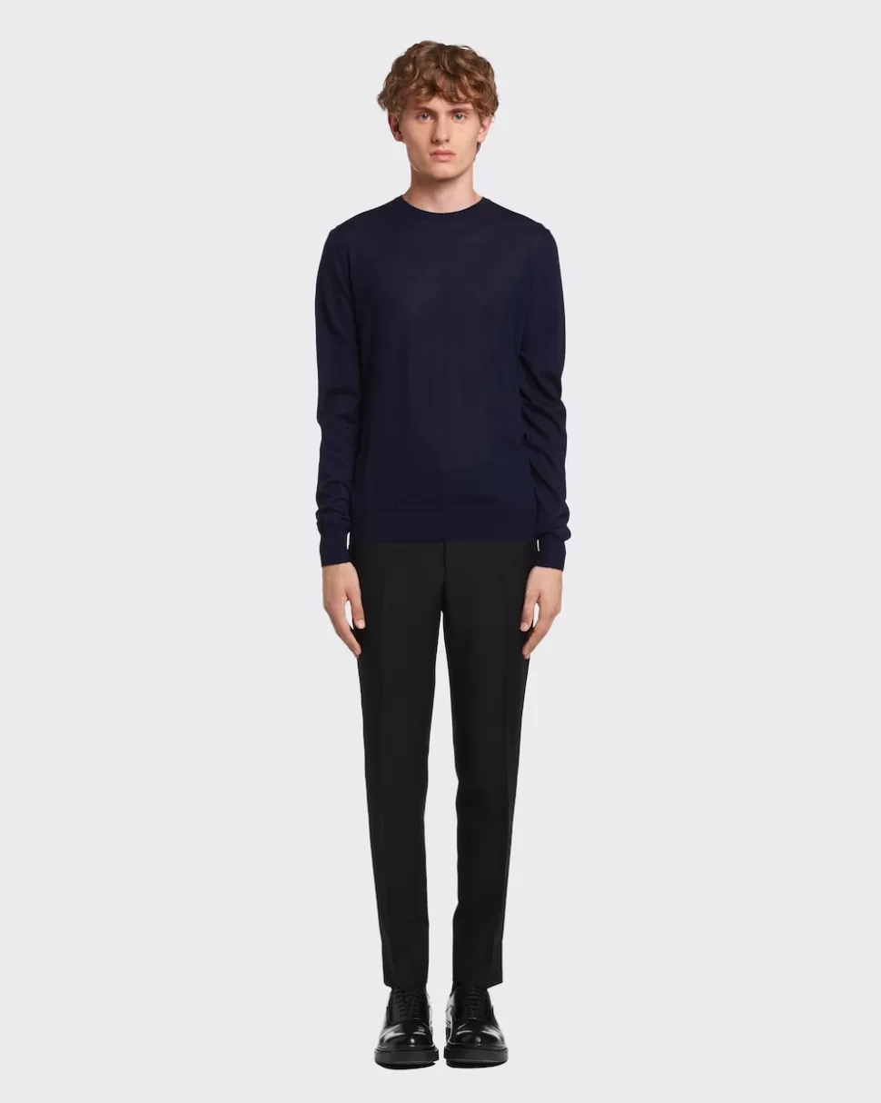 Prada Jersey De Cachemir Suave Con Cuello Redondo^Hombre TEJIDOS DE PUNTO