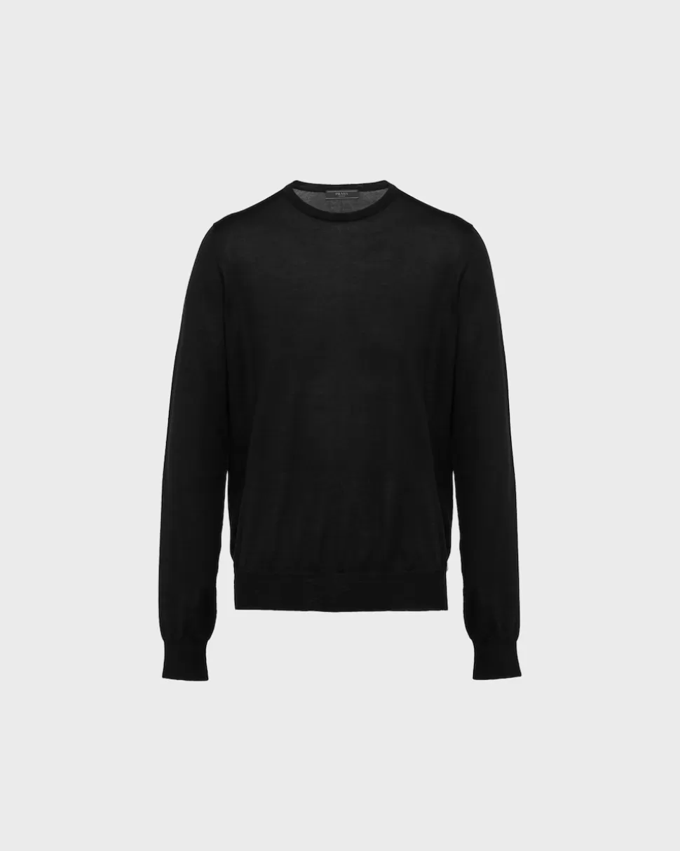 Prada Jersey De Cachemir Suave Con Cuello Redondo^Hombre TEJIDOS DE PUNTO