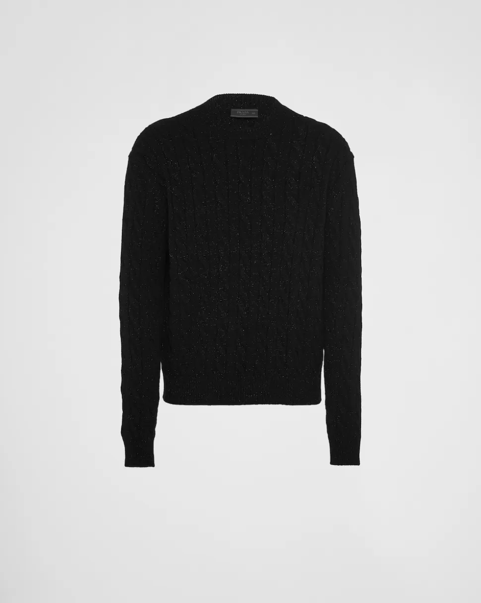 Prada Jersey De Cachemir Y Lamé Con Cuello Redondo^Hombre TEJIDOS DE PUNTO