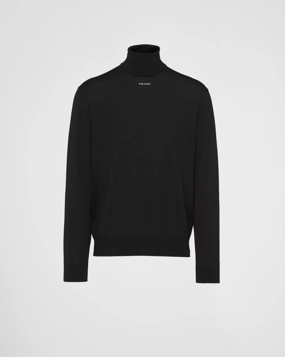 Prada Jersey De Cuello Alto Superfino^Hombre TEJIDOS DE PUNTO