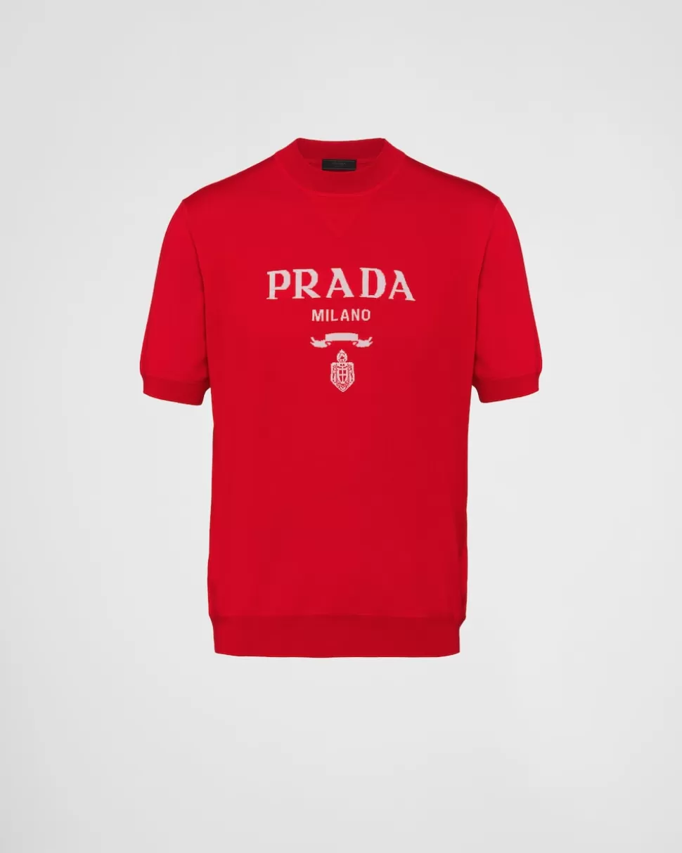 Prada Jersey De Cuello Redondo De Lana Superfina^Hombre TEJIDOS DE PUNTO