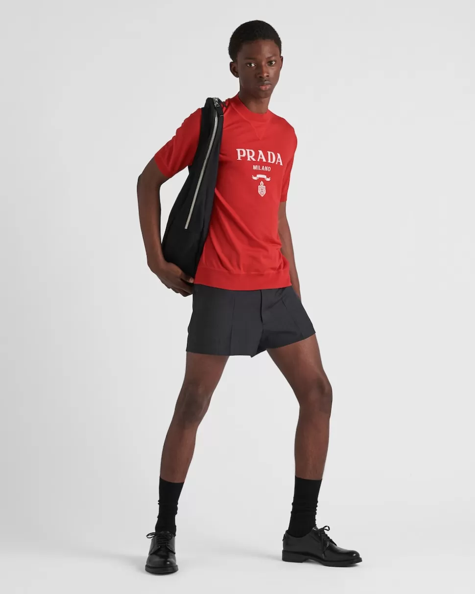 Prada Jersey De Cuello Redondo De Lana Superfina^Hombre TEJIDOS DE PUNTO
