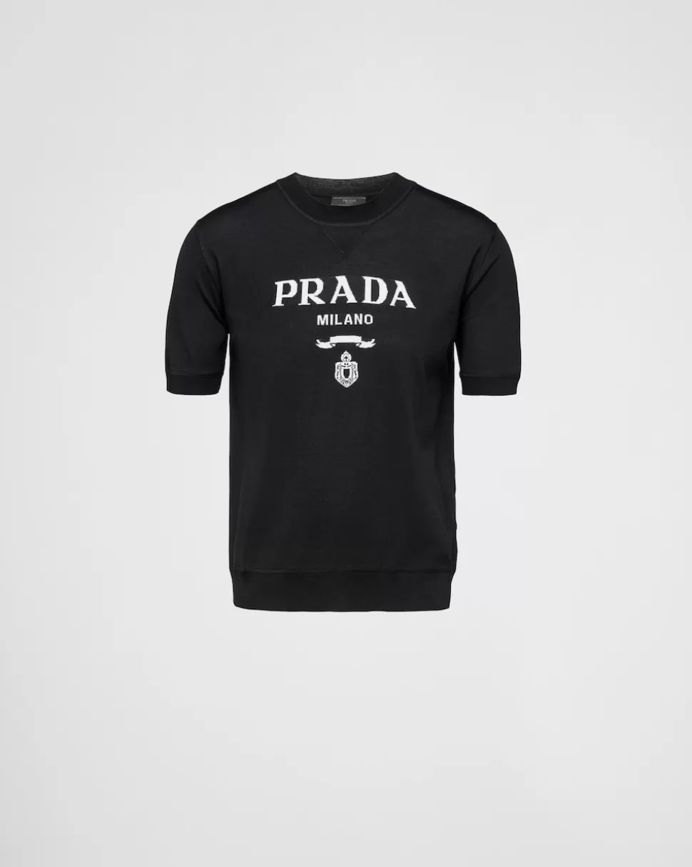 Prada Jersey De Cuello Redondo De Lana Superfina^Hombre TEJIDOS DE PUNTO