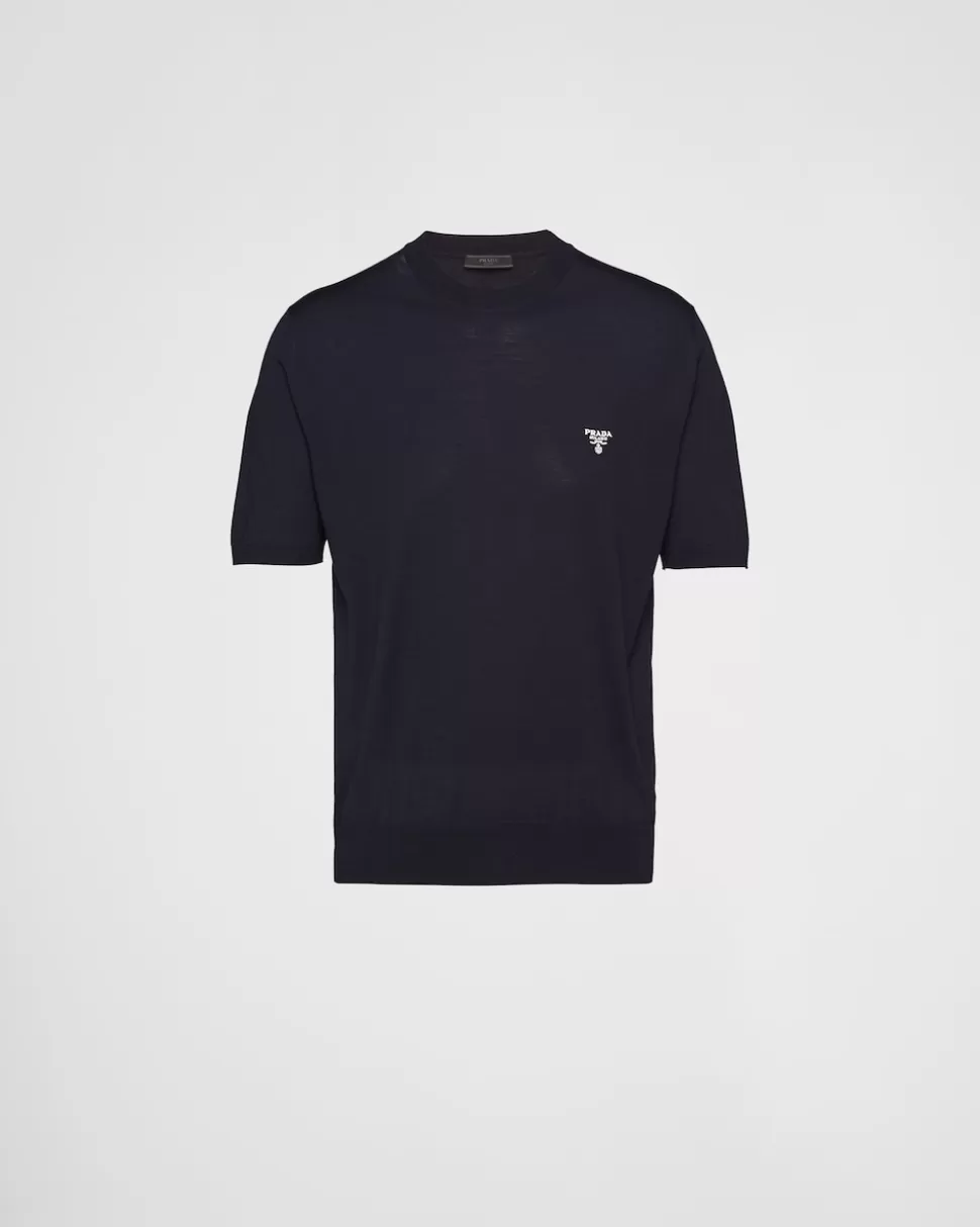 Prada Jersey De Cuello Redondo De Lana Superfina^Hombre TEJIDOS DE PUNTO