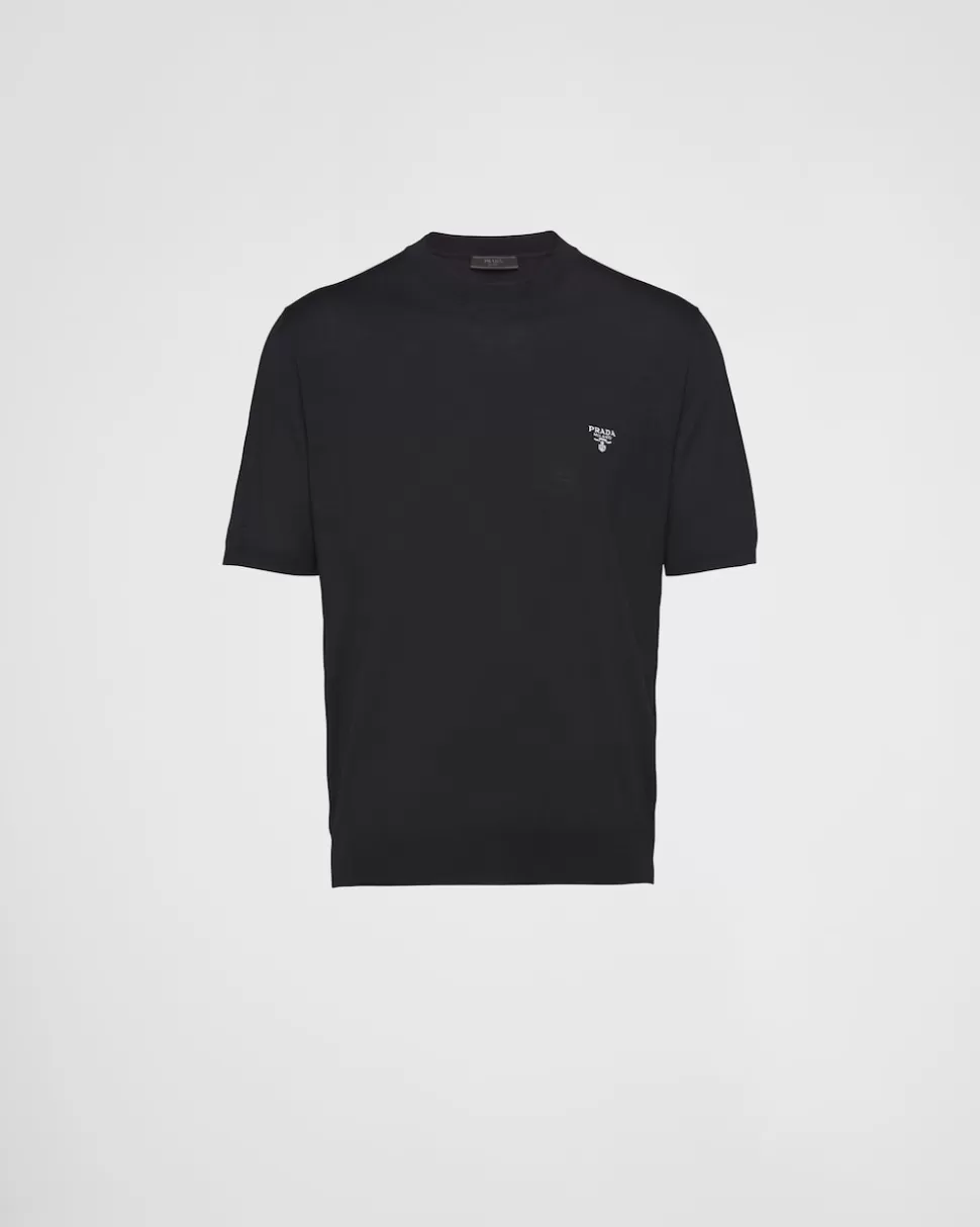 Prada Jersey De Cuello Redondo De Lana Superfina^Hombre TEJIDOS DE PUNTO