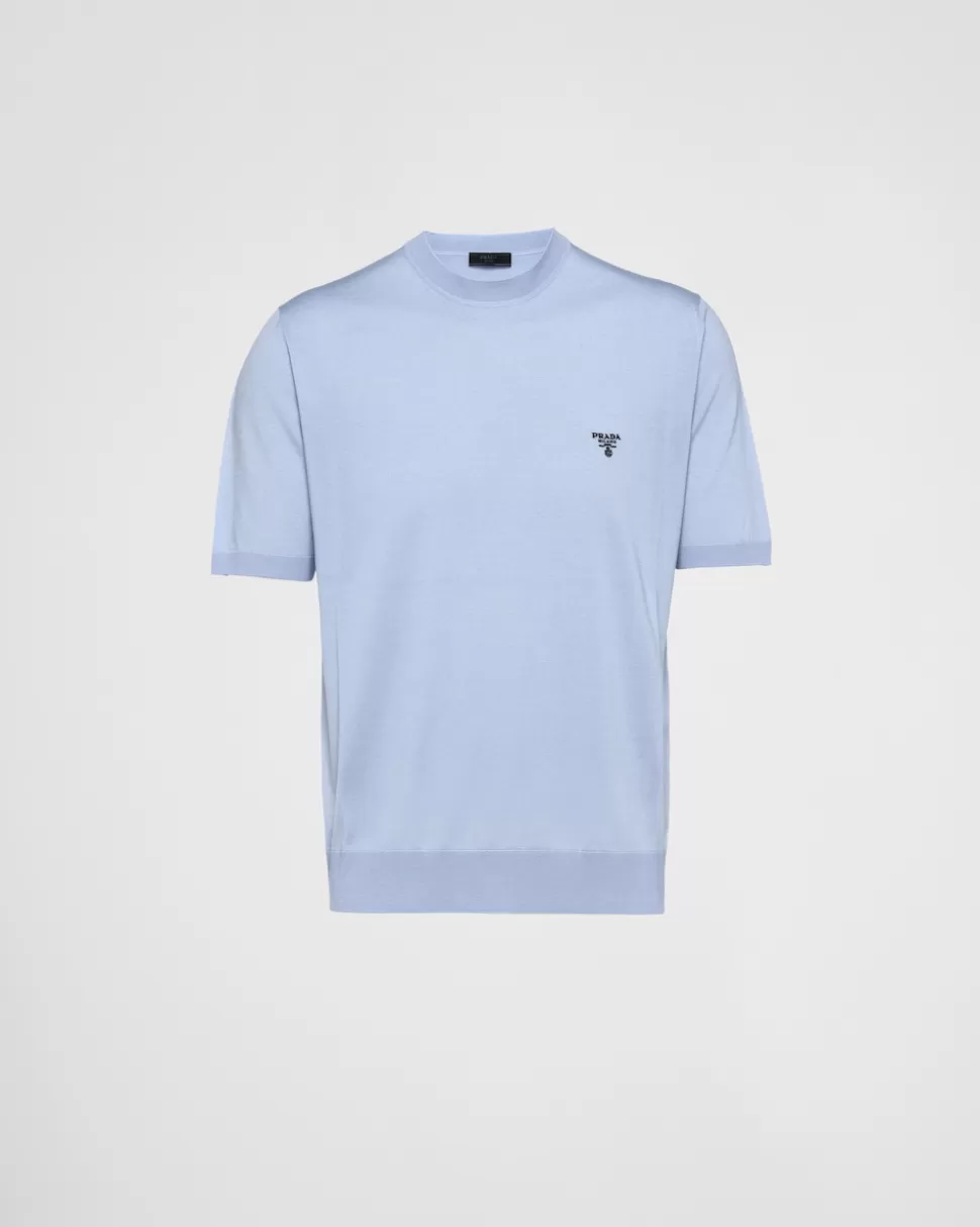 Prada Jersey De Cuello Redondo De Lana Superfina^Hombre TEJIDOS DE PUNTO
