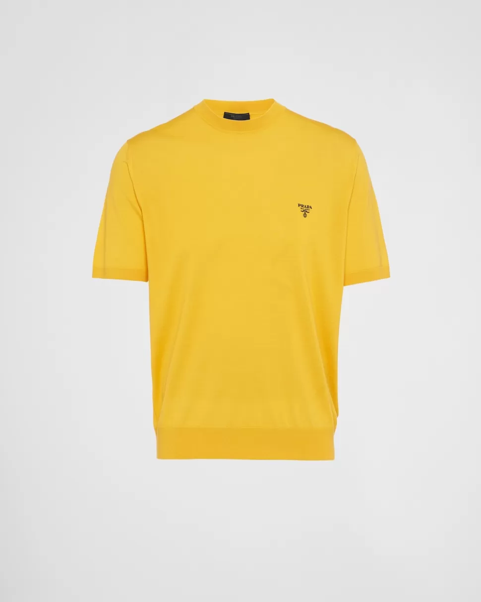 Prada Jersey De Cuello Redondo De Lana Superfina^Hombre TEJIDOS DE PUNTO