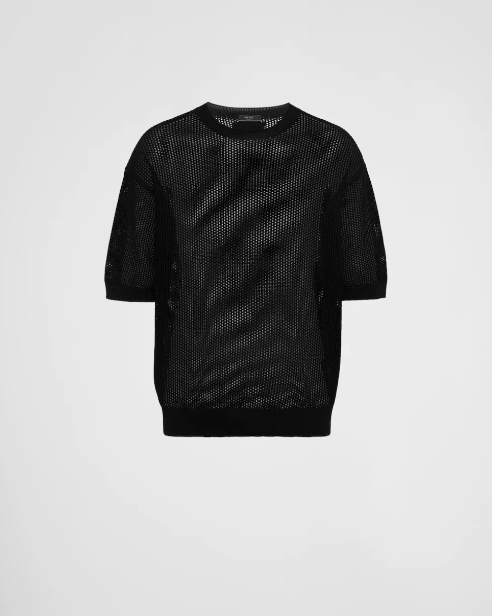 Prada Jersey De Cuello Redondo De Seda Y Algodón^Hombre TEJIDOS DE PUNTO