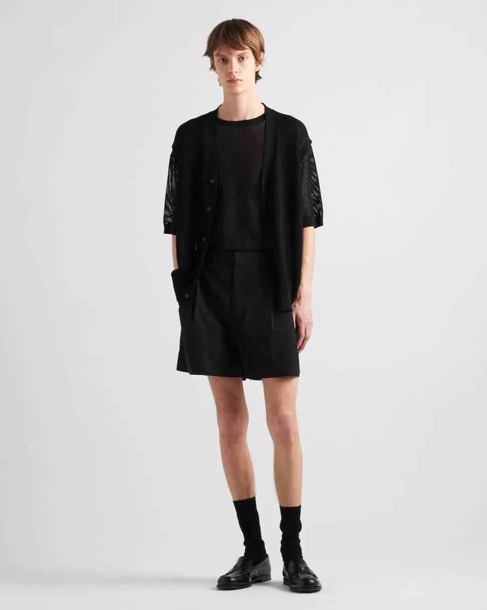 Prada Jersey De Cuello Redondo De Seda Y Algodón^Hombre TEJIDOS DE PUNTO