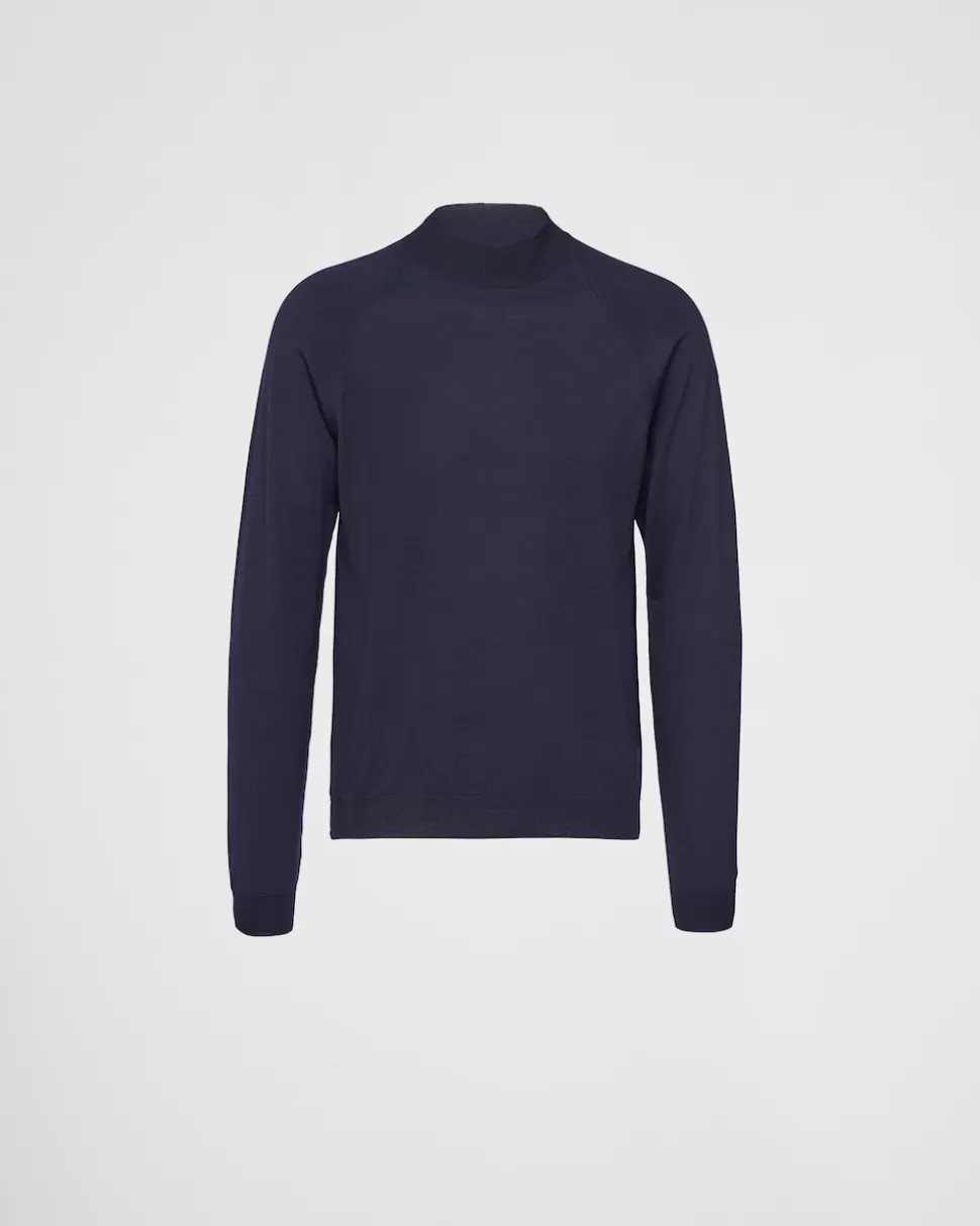 Prada Jersey De Lana De Estambre Con Cuello Alto^Hombre TEJIDOS DE PUNTO