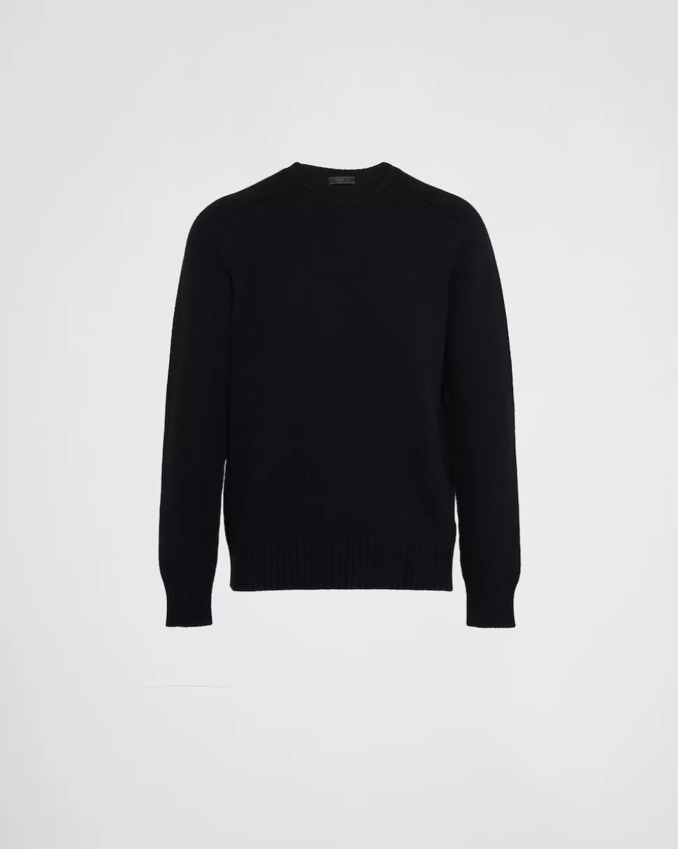 Prada Jersey De Lana Y Cachemir Con Cuello Redondo^Hombre TEJIDOS DE PUNTO