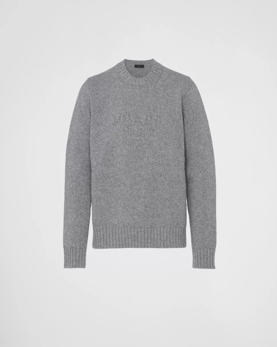 Prada Jersey De Lana Y Cachemir Con Cuello Redondo^Hombre TEJIDOS DE PUNTO