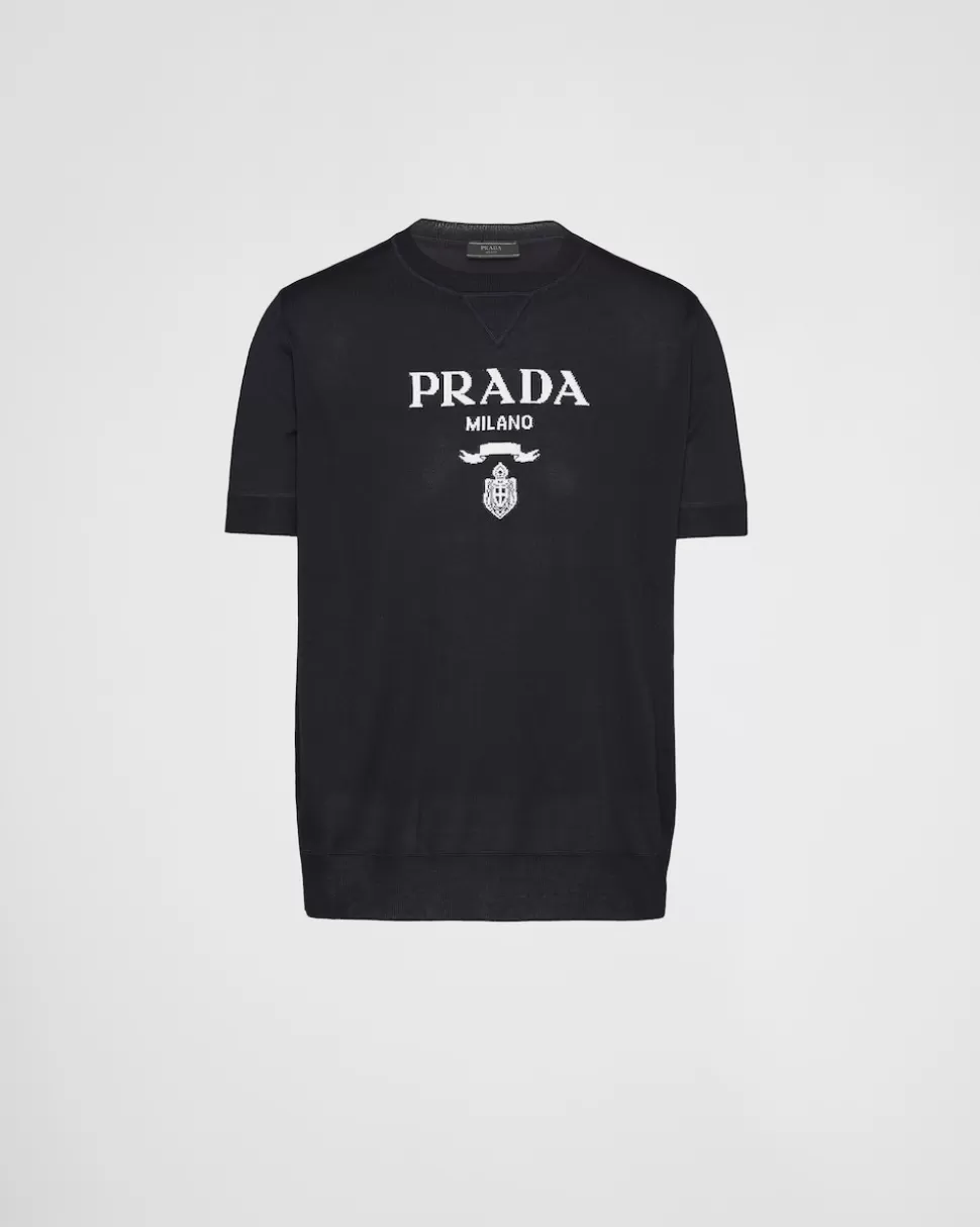 Prada Jersey De Lana Y Cachemir Con Cuello Redondo^Hombre TEJIDOS DE PUNTO