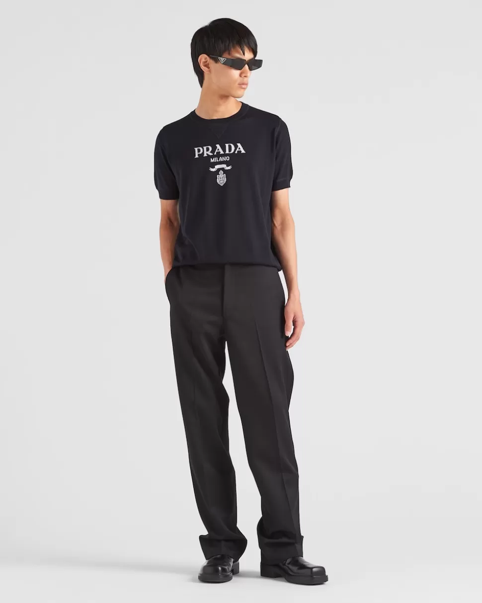Prada Jersey De Lana Y Cachemir Con Cuello Redondo^Hombre TEJIDOS DE PUNTO