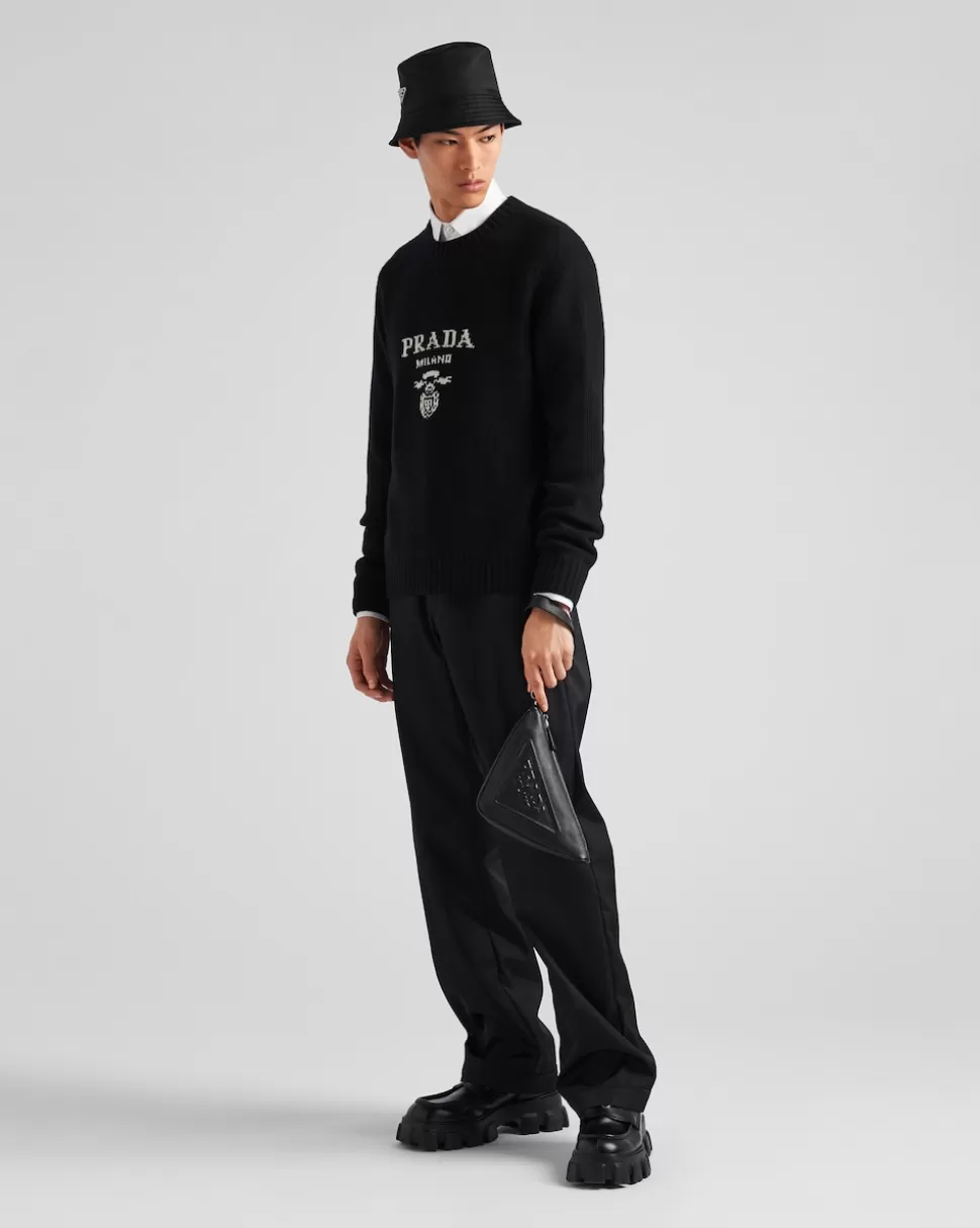 Prada Jersey De Lana Y Cachemir Con Cuello Redondo^Hombre TEJIDOS DE PUNTO
