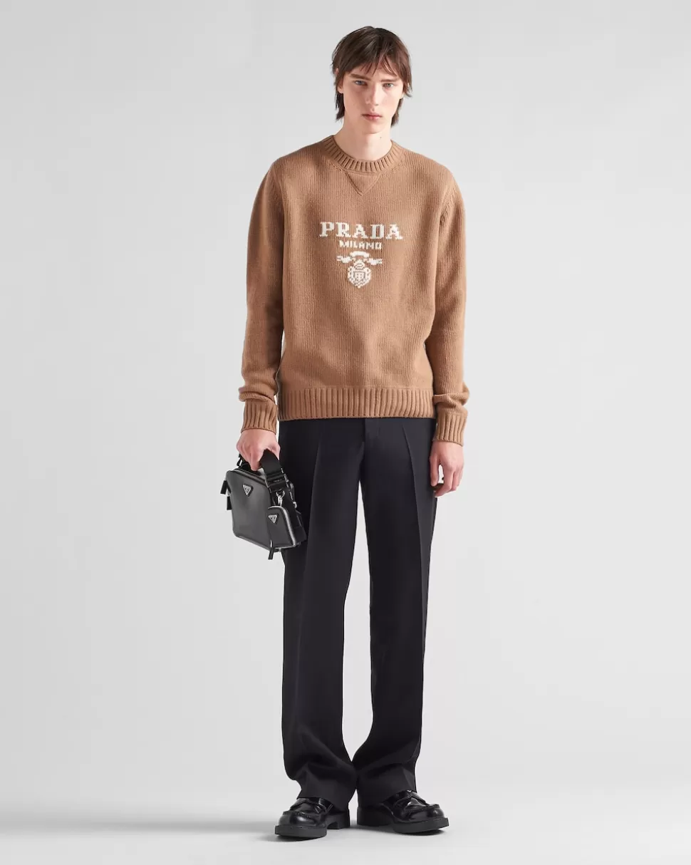 Prada Jersey De Lana Y Cachemir Con Cuello Redondo^Hombre TEJIDOS DE PUNTO