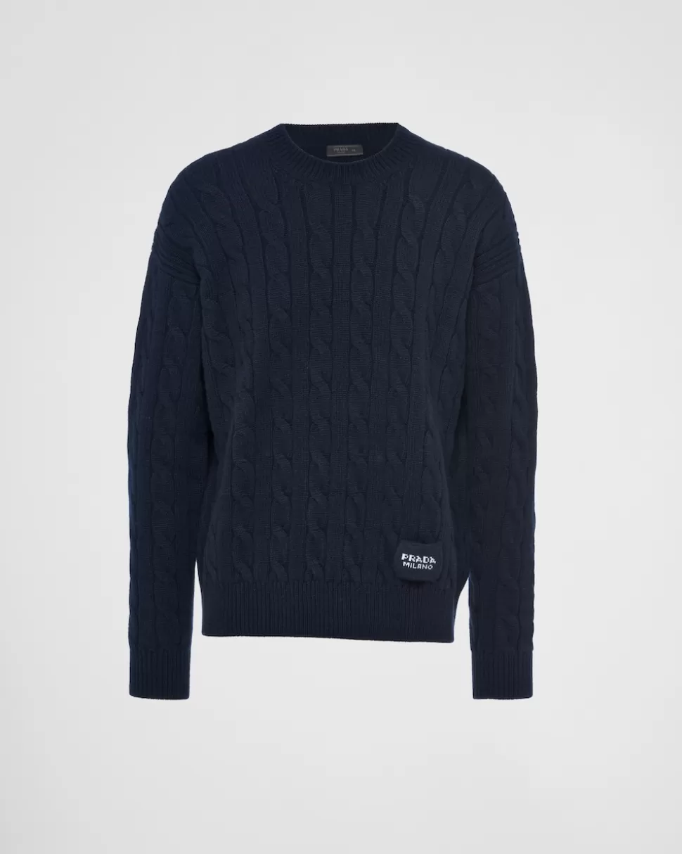 Prada Jersey De Punto Trenzado De Cachemir^Hombre TEJIDOS DE PUNTO