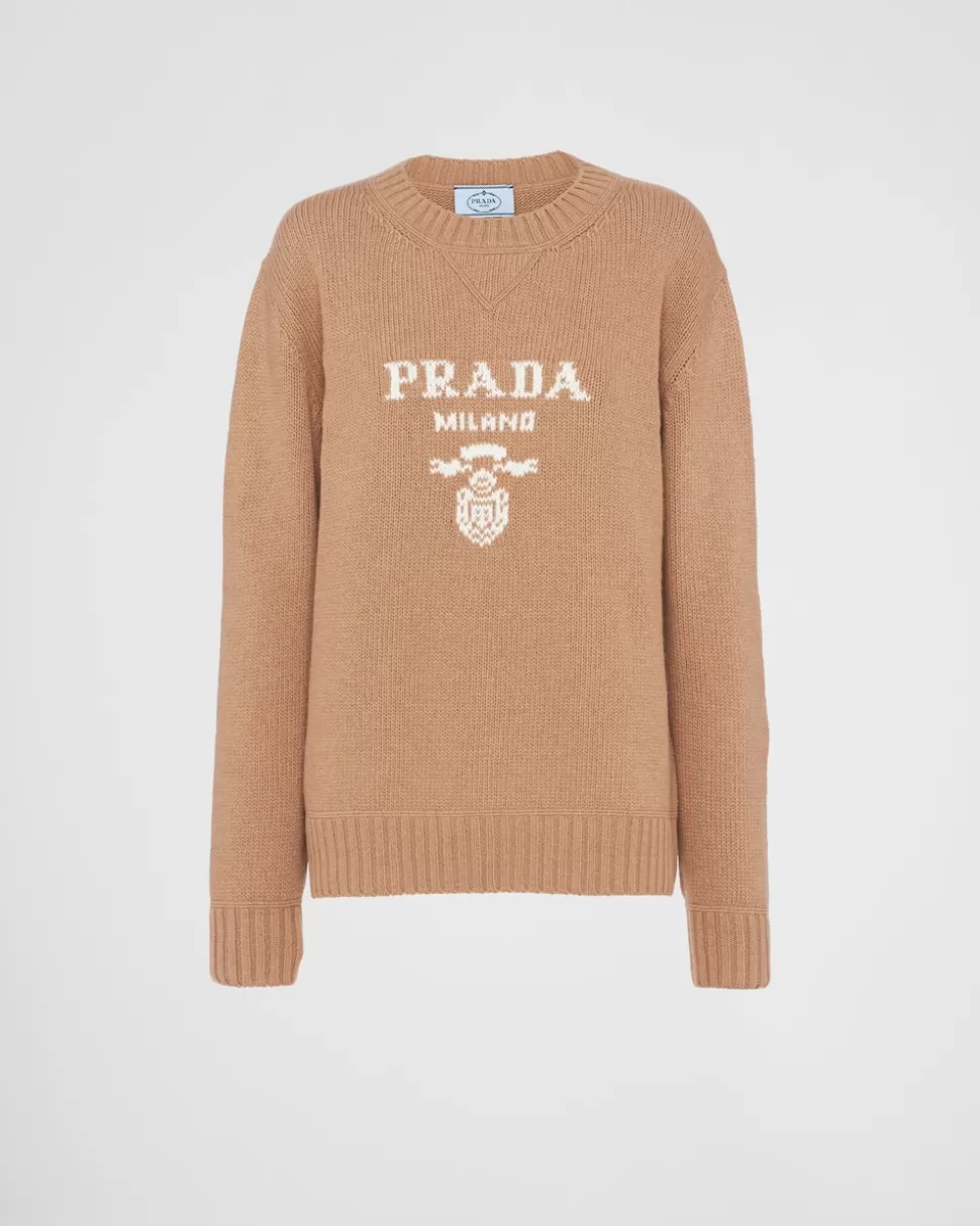 Prada Jersey En Cachemir Y Lana Con Logo ^Mujer TEJIDOS DE PUNTO