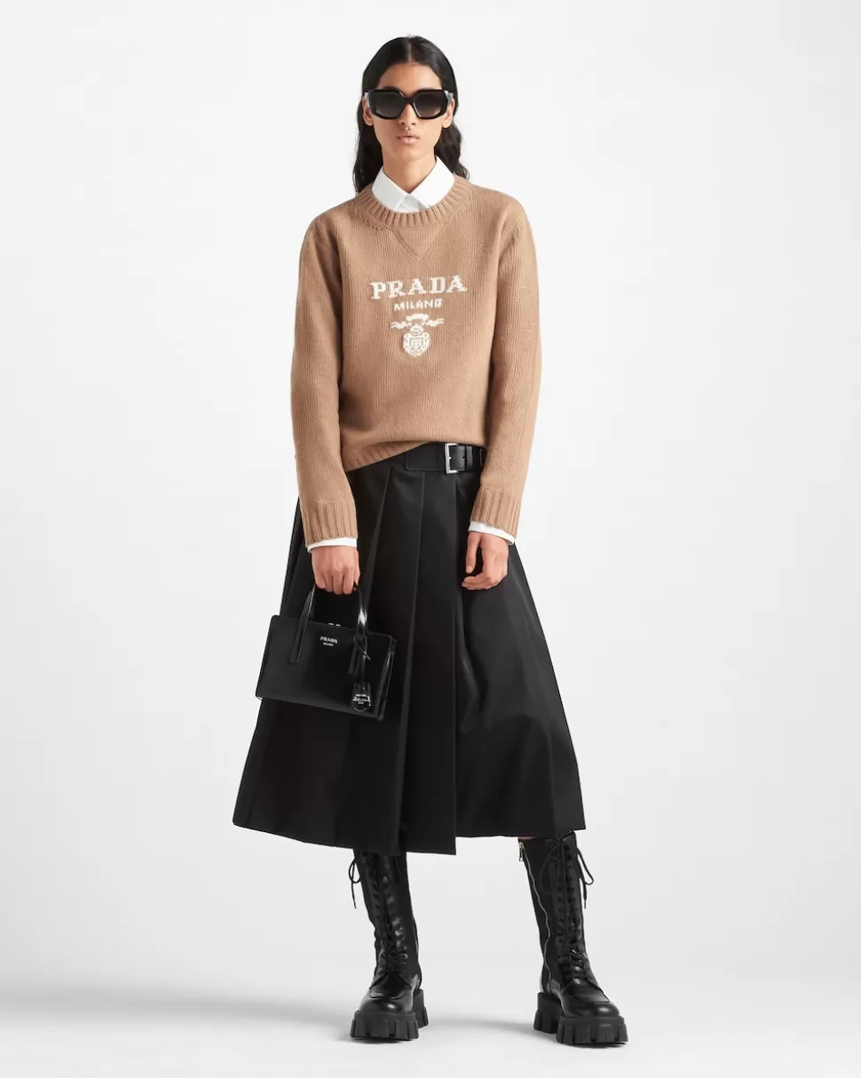 Prada Jersey En Cachemir Y Lana Con Logo ^Mujer TEJIDOS DE PUNTO