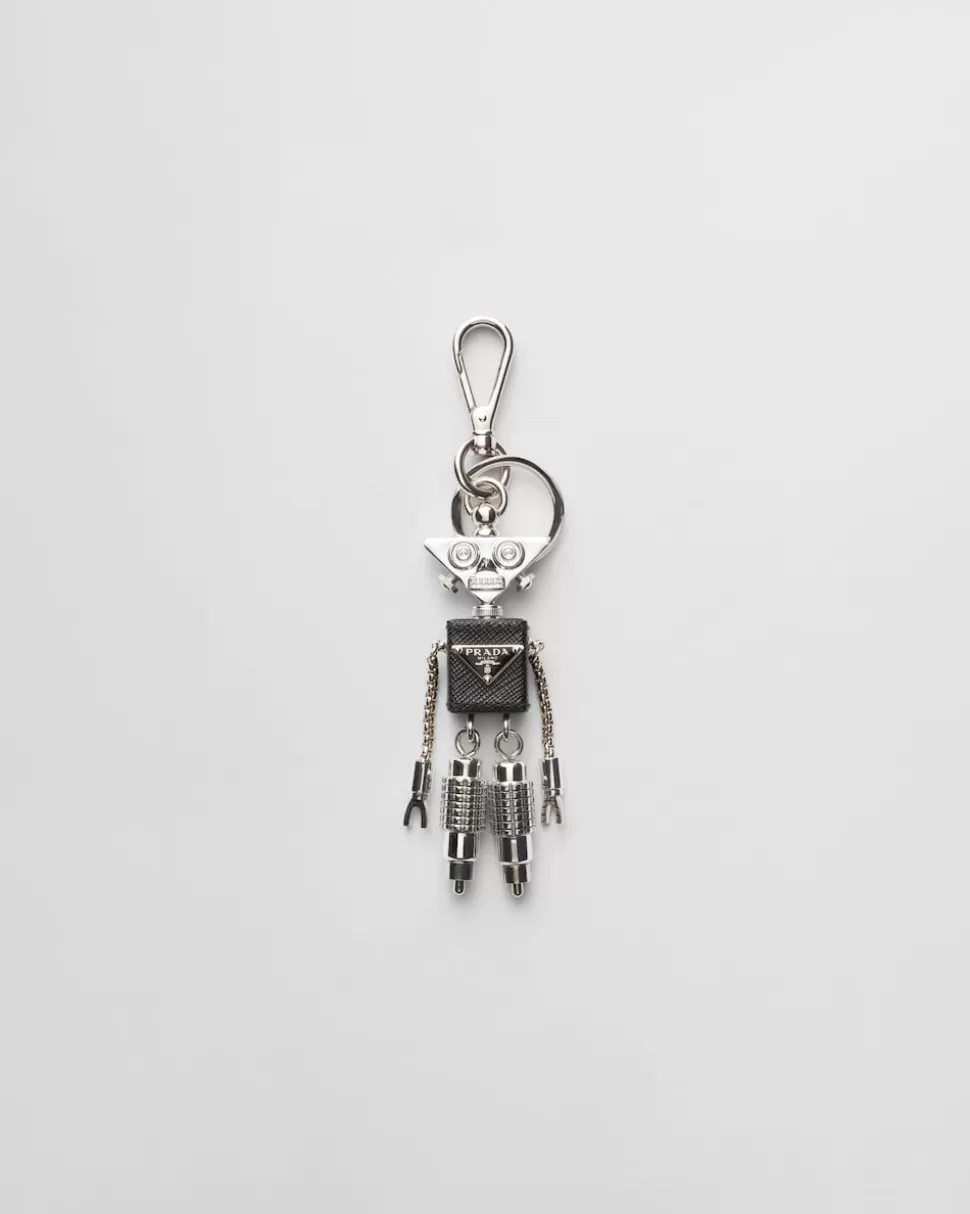 Prada Llavero De Robot En Piel Saffiano^Hombre ACCESORIOS TECNOLÓGICOS Y LLAVEROS