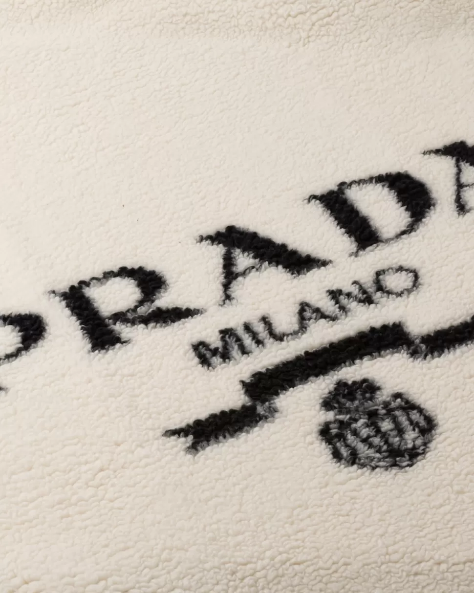 Prada Manta De Lana Y Cachemir Con Efecto De Piel^Mujer/Hombre JUEGOS Y ACCESORIOS PARA EL HOGAR | JUEGOS Y ACCESORIOS PARA EL HOGAR
