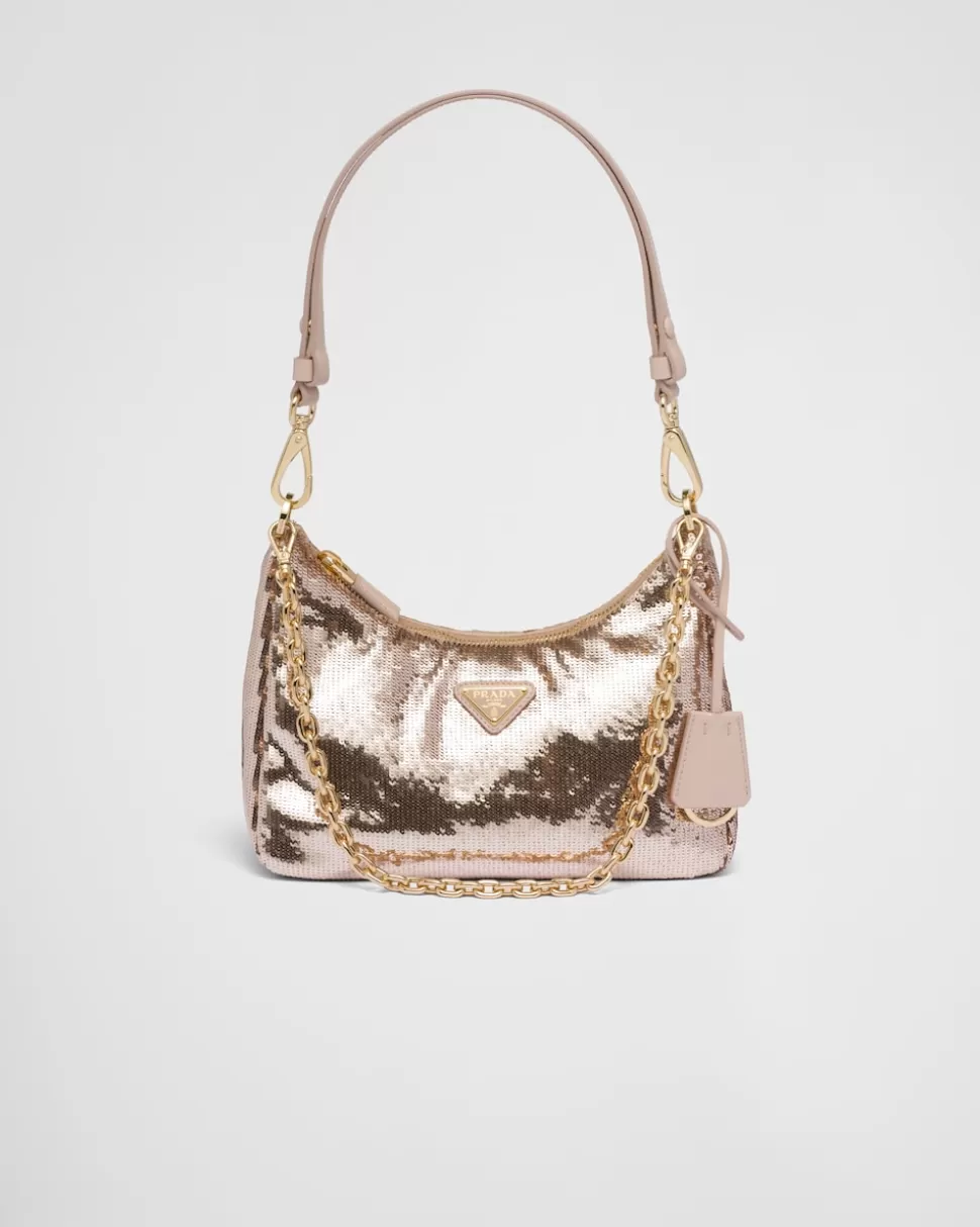 Prada Minibolso De Re-nylon Y Lentejuelas Re-edition^ PRADA RE-EDITION