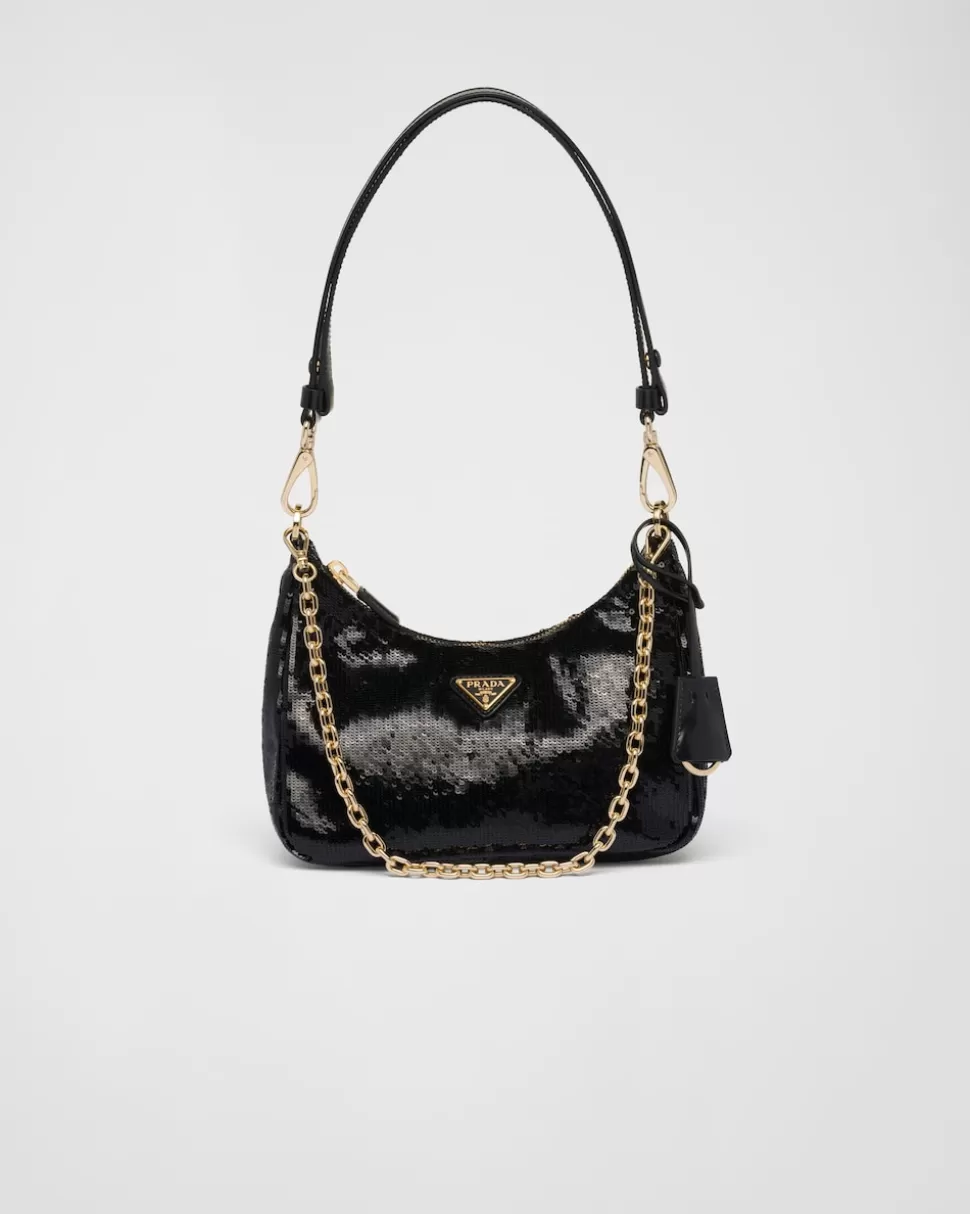 Prada Minibolso De Re-nylon Y Lentejuelas Re-edition^Mujer PRADA RE-EDITION | MINIBOLSOS