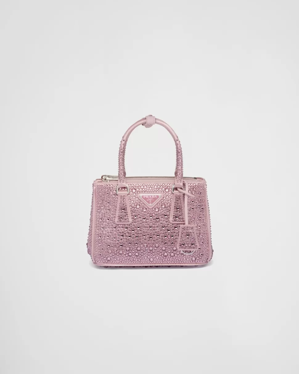 Prada Minibolso Galleria De Satén Y Cristales^Mujer BOLSOS CON ASA SUPERIOR | BOLSOS CON ASA SUPERIOR