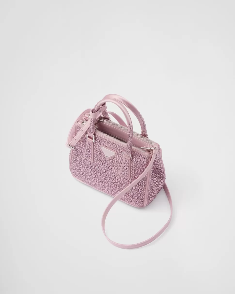 Prada Minibolso Galleria De Satén Y Cristales^Mujer BOLSOS CON ASA SUPERIOR | BOLSOS CON ASA SUPERIOR