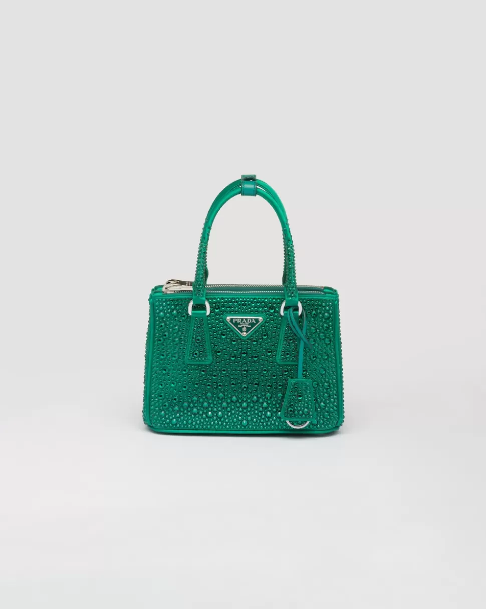 Prada Minibolso Galleria De Satén Y Cristales^Mujer BOLSOS CON ASA SUPERIOR | BOLSOS CON ASA SUPERIOR